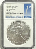 2022-W Burnished American Silver Eagle NGC MS70 FDOI