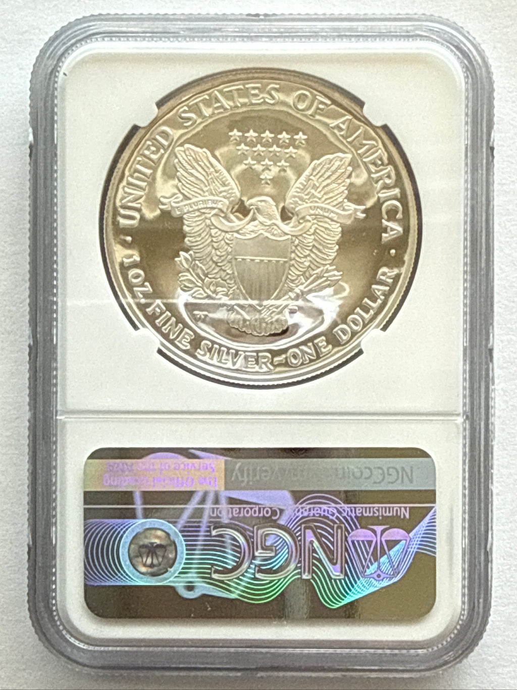 2004-W American Silver Eagle NGC 1 oz PF70 UCAM  J. M. Mercanti hand signed pop #14 Art Label