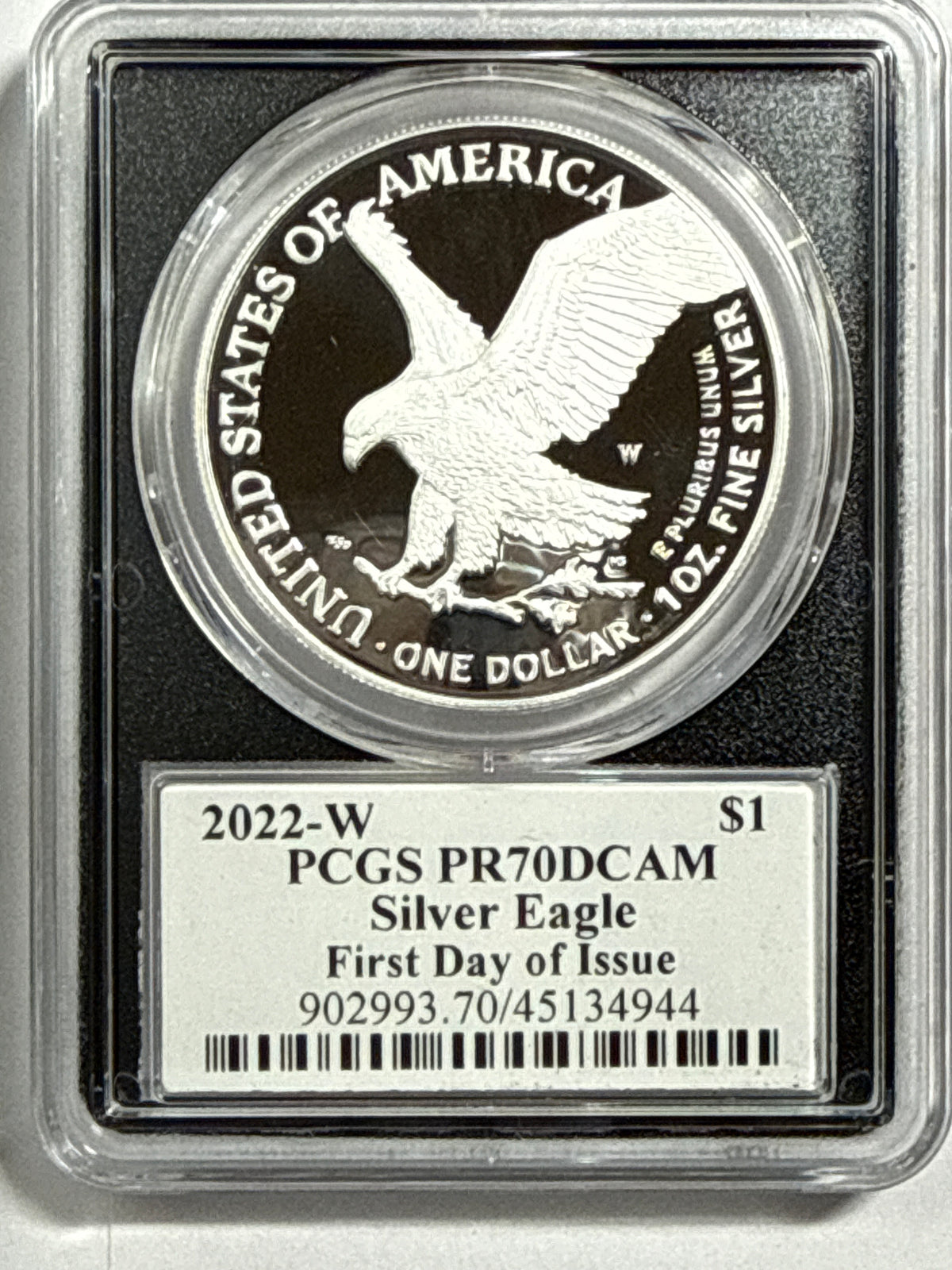 2022-W. American Silver Eagle 5-Coin Box Set NGC/PCGS FDOI PF70 UCAM/PR70 DCAM Mercanti/Jones/Gaudioso/Ryder/Damstra