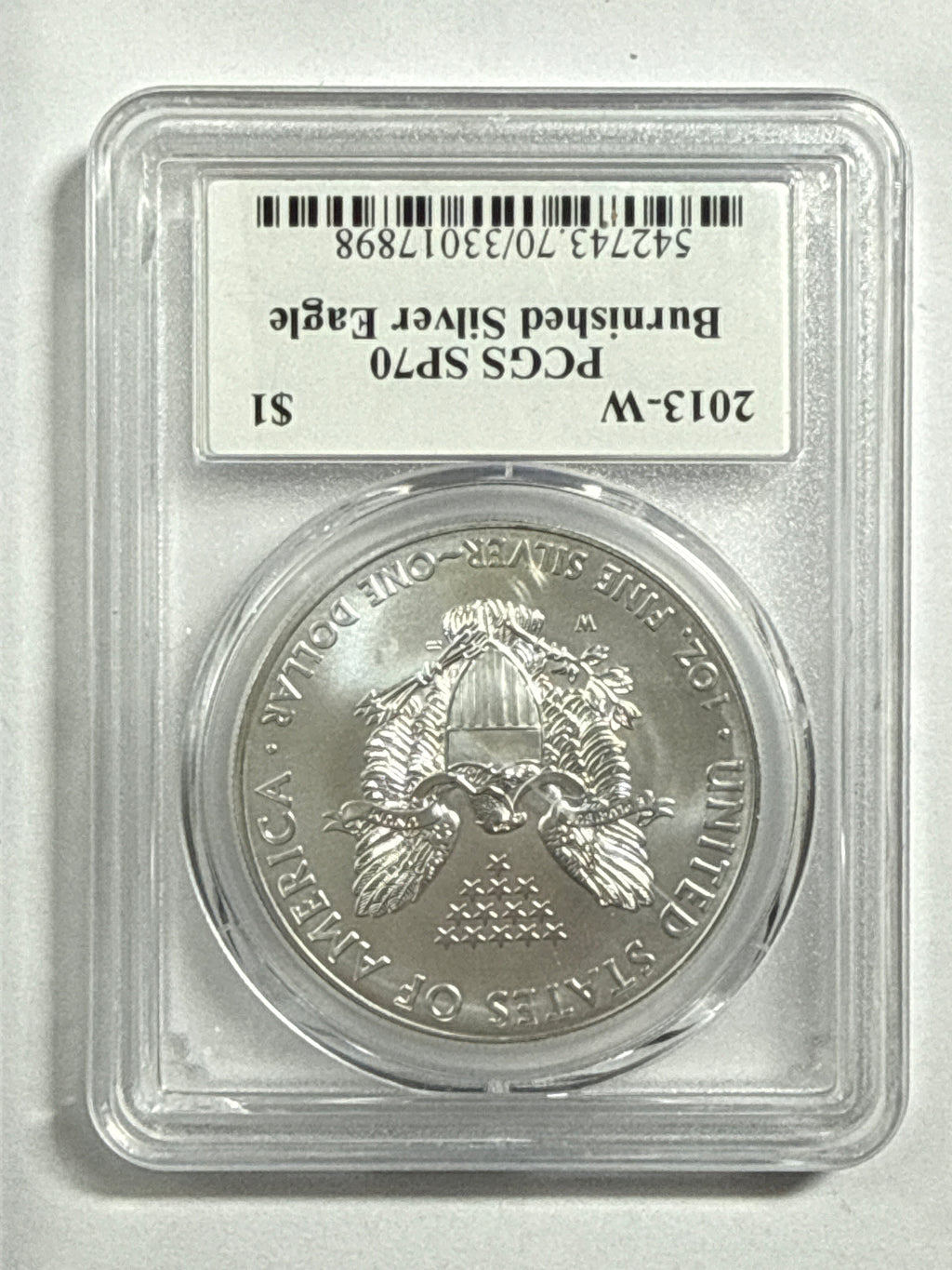 2013-W Burnished American Silver Eagle PCGS SP70 Edmund Moy Hand Signed