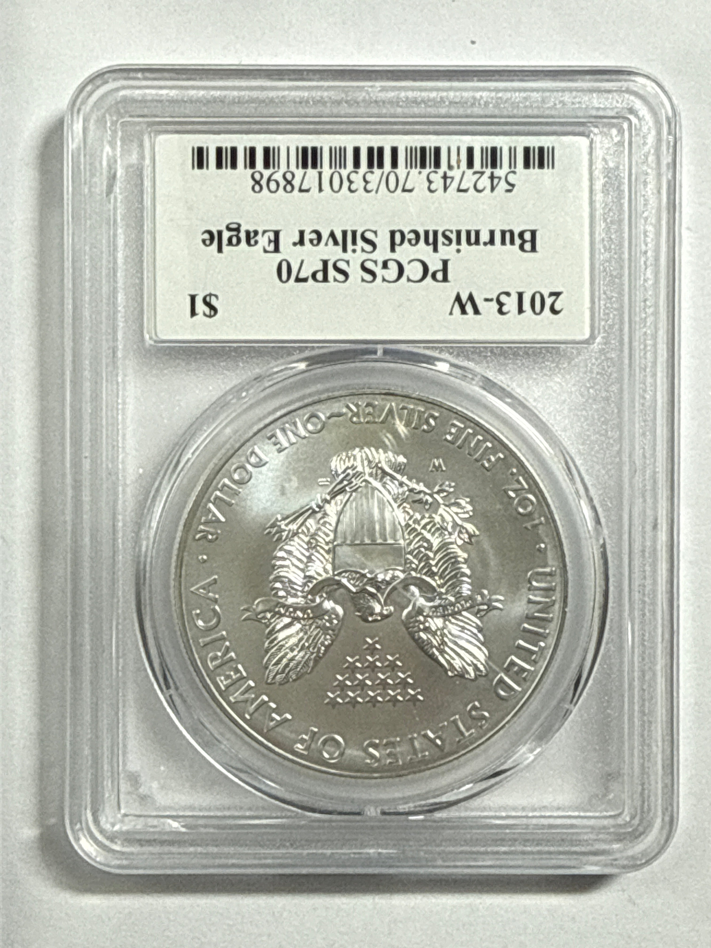 2013-W Burnished American Silver Eagle PCGS SP70 Edmund Moy Hand Signed