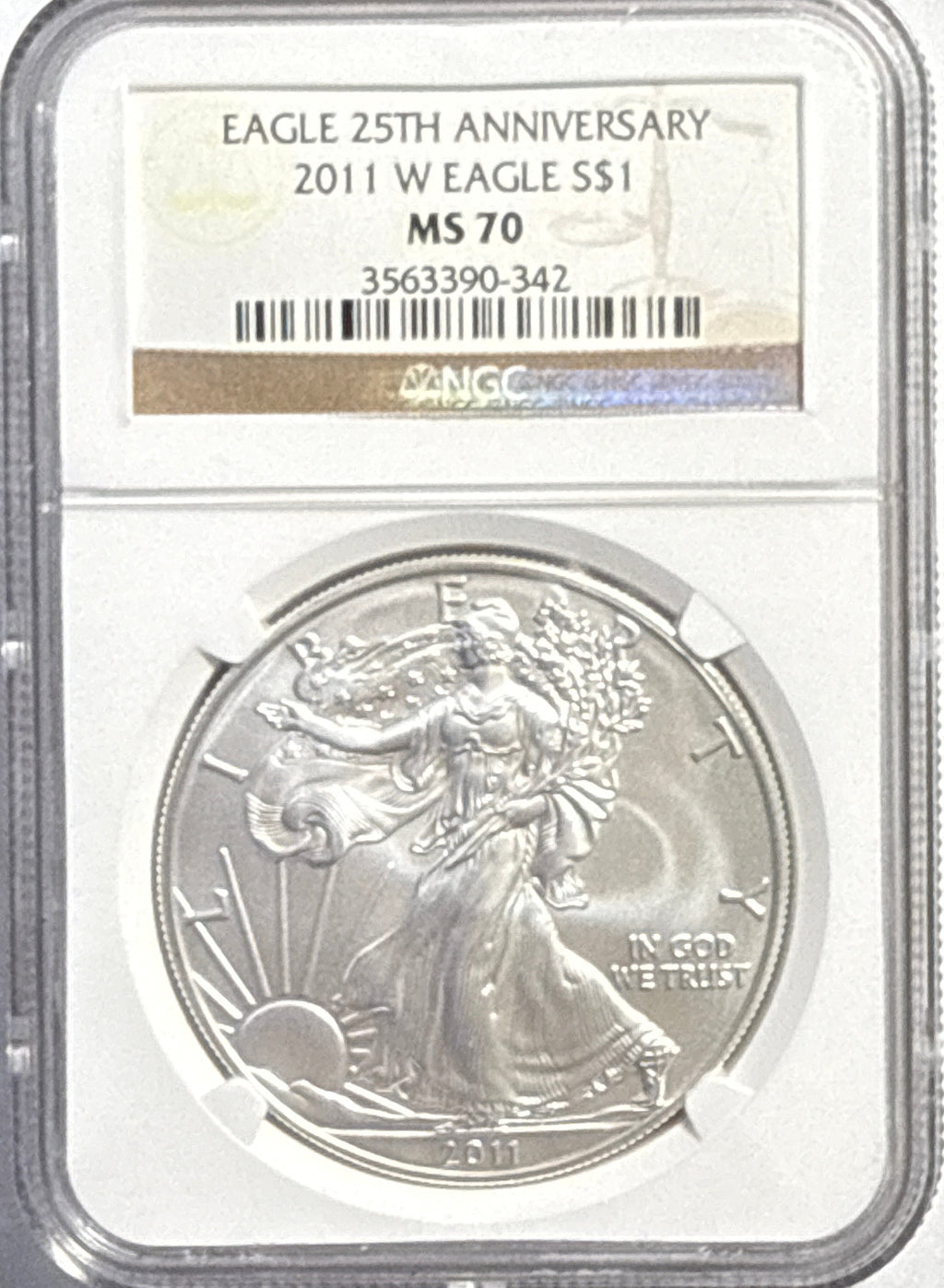 2011-W American Silver Eagle $1 NGC 25th Anniversary MS70