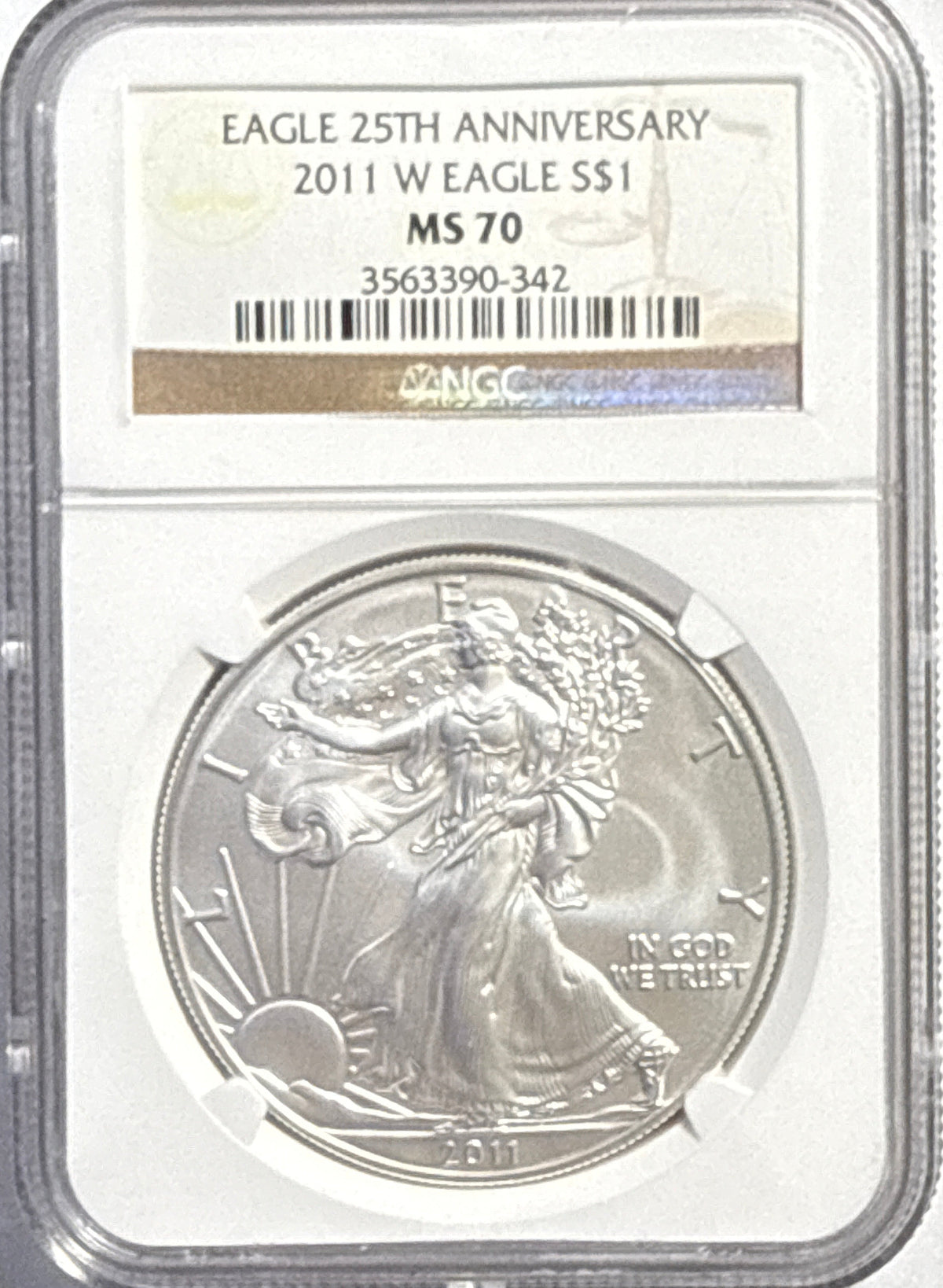 2011-W American Silver Eagle $1 NGC 25th Anniversary MS70