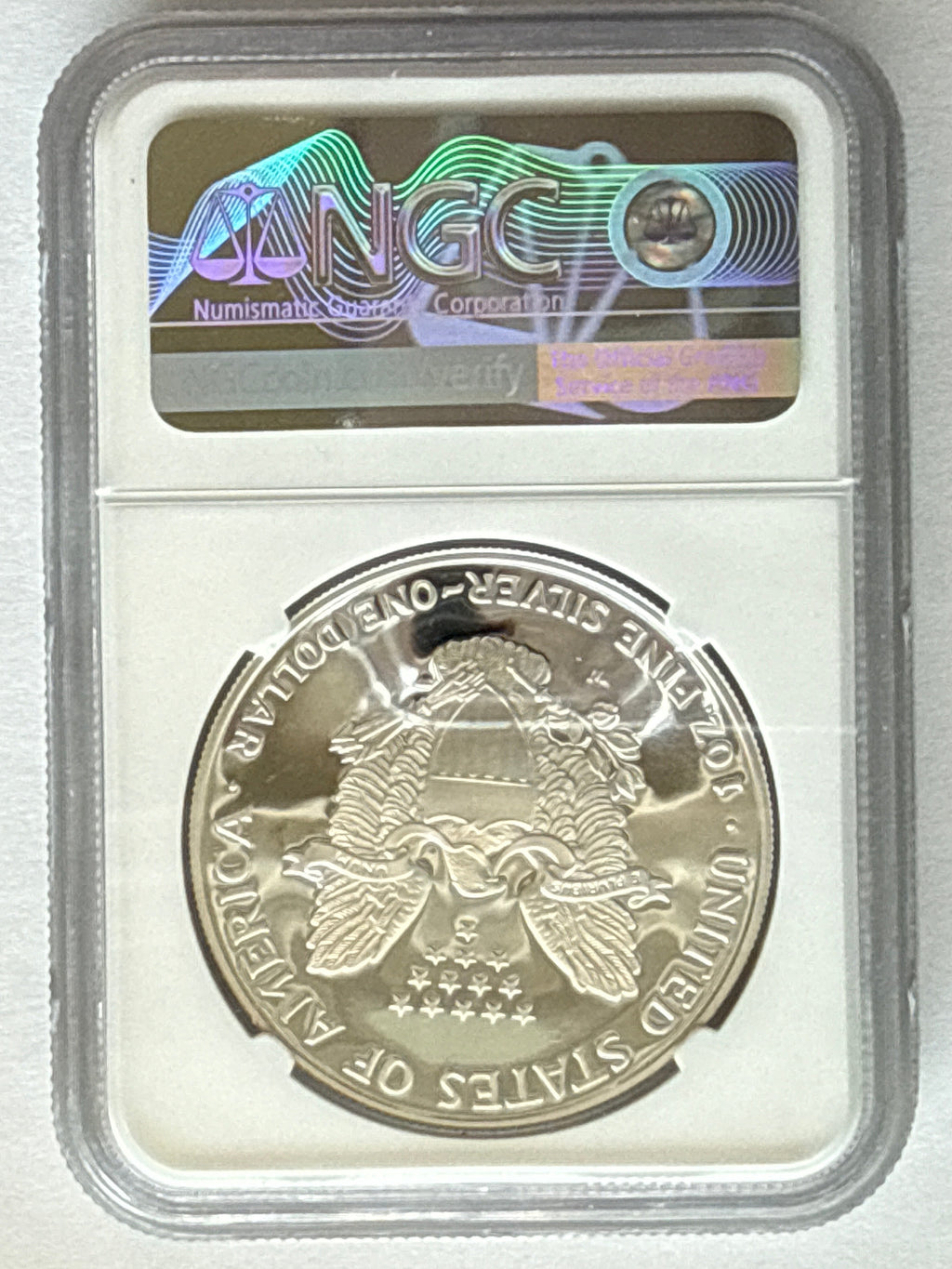 2001-W American Silver Eagle NGC 1 oz PF70 UCAM  J. M. Mercanti hand signed pop #7 Art Label