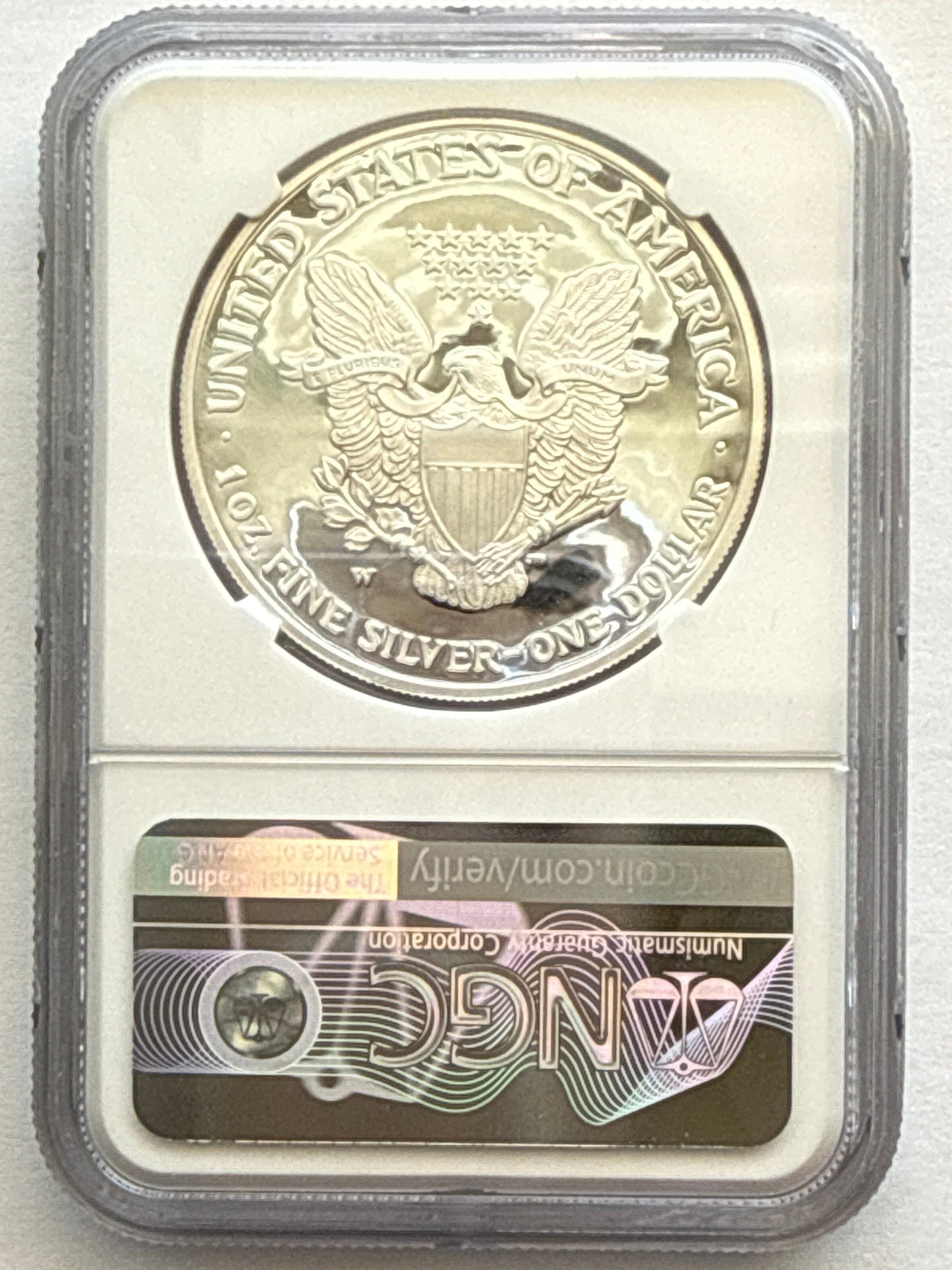 2007-W American Silver Eagle NGC 1 oz PF70 UCAM  J. M. Mercanti hand signed Art Label