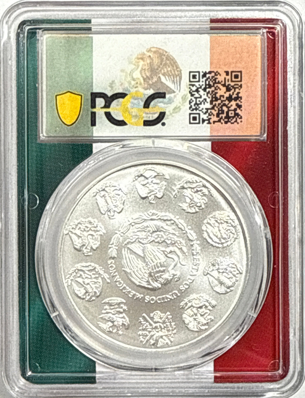 2019-Mo Mexico Silver Libertad 1 Onza PCGS FS MS70 Full Flag Label