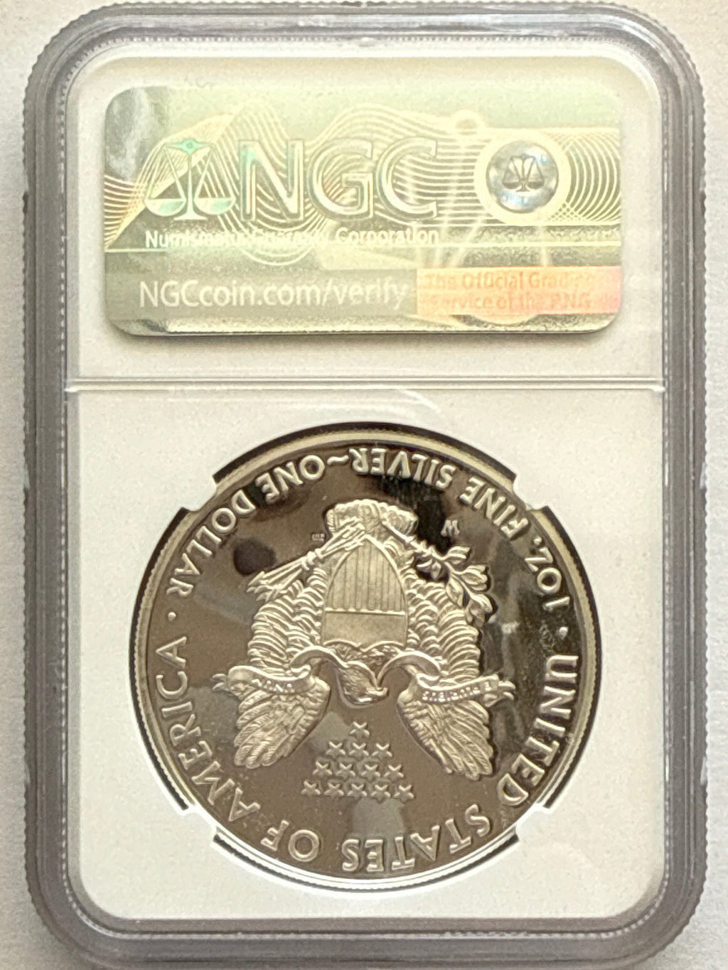 2014-W American Silver Eagle NGC 1 oz PF70 UCAM  J. M. Mercanti hand signed Art Label