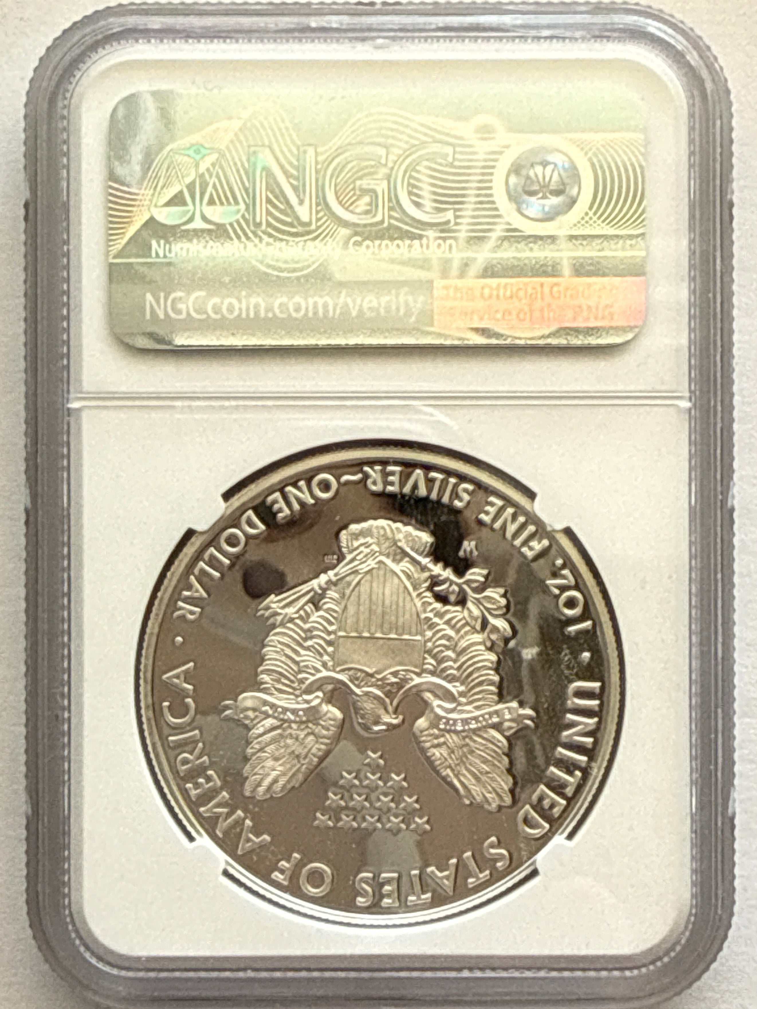 2014-W American Silver Eagle NGC 1 oz PF70 UCAM  J. M. Mercanti hand signed Art Label