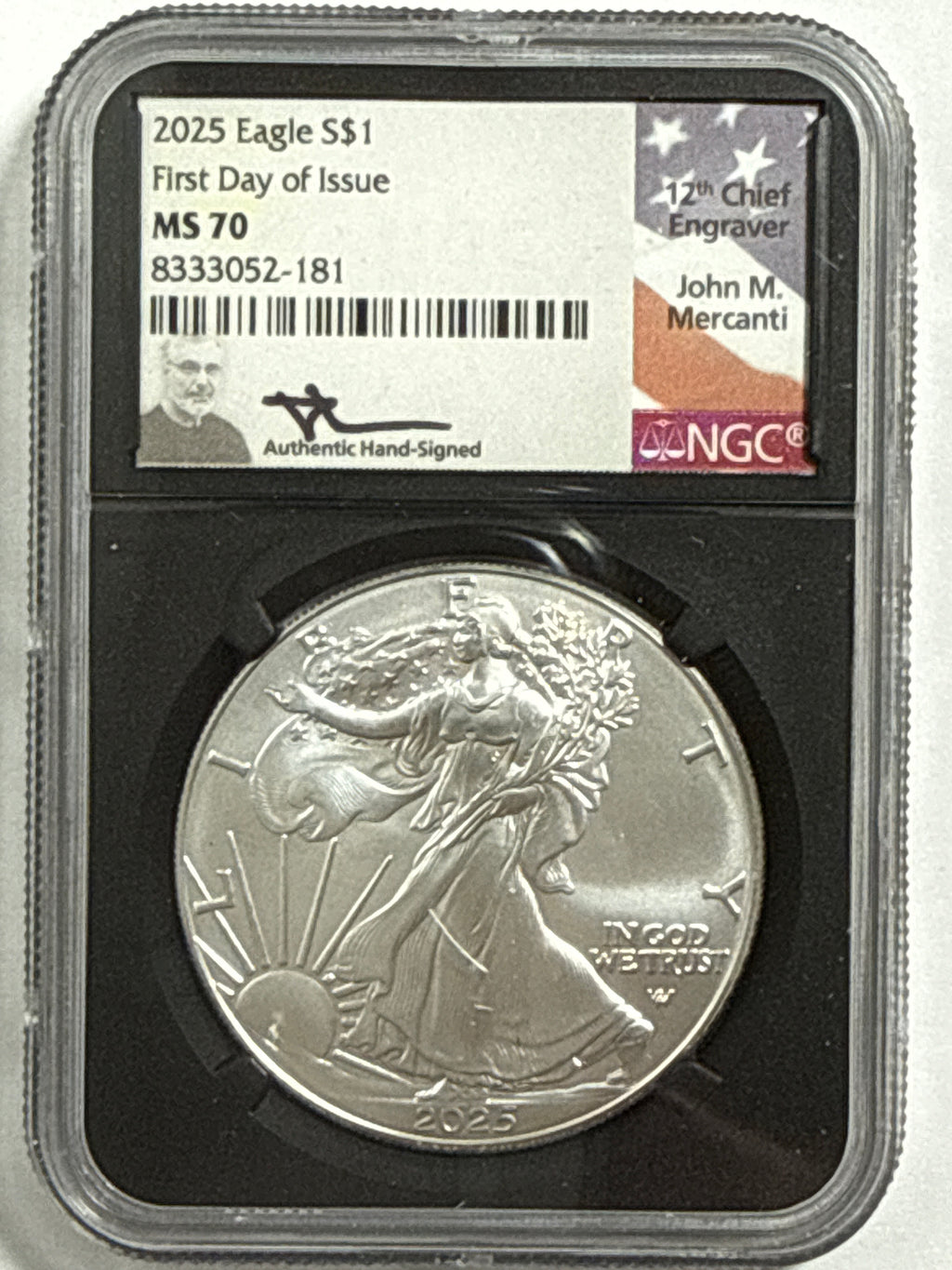 2025 American Silver Eagle 5-Coin Box Set NGC/PCGS FDOI MS70 NMercanti/Gaudioso/Ryder/Frost/Damstra