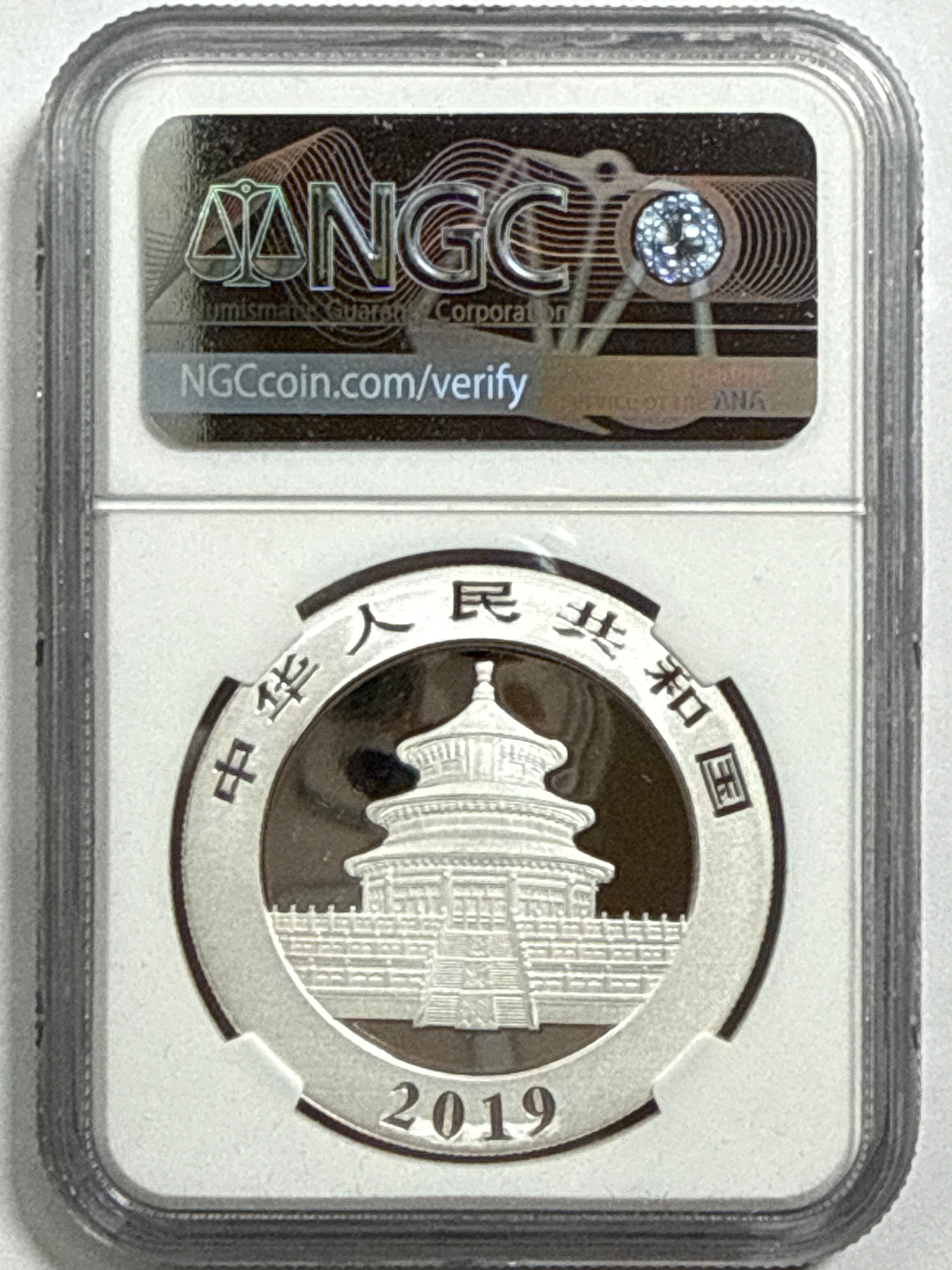 2019 China Silver Panda 10 Yuan NGC First Release MS70