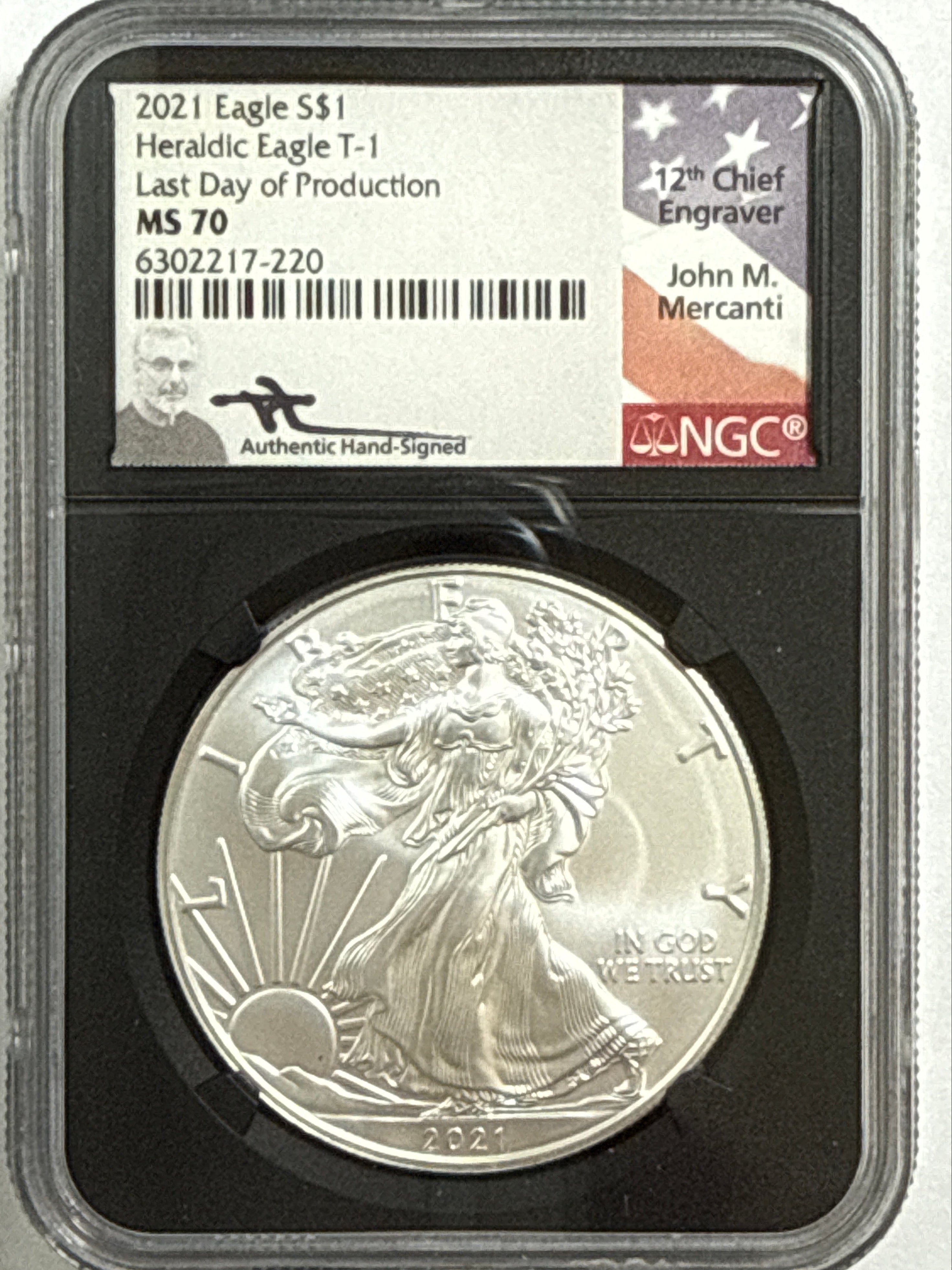 2021 American Silver Heraldic Eagle T-1 2 Piece Set NGC MS70 FDOI/Last Day of Production Mercanti