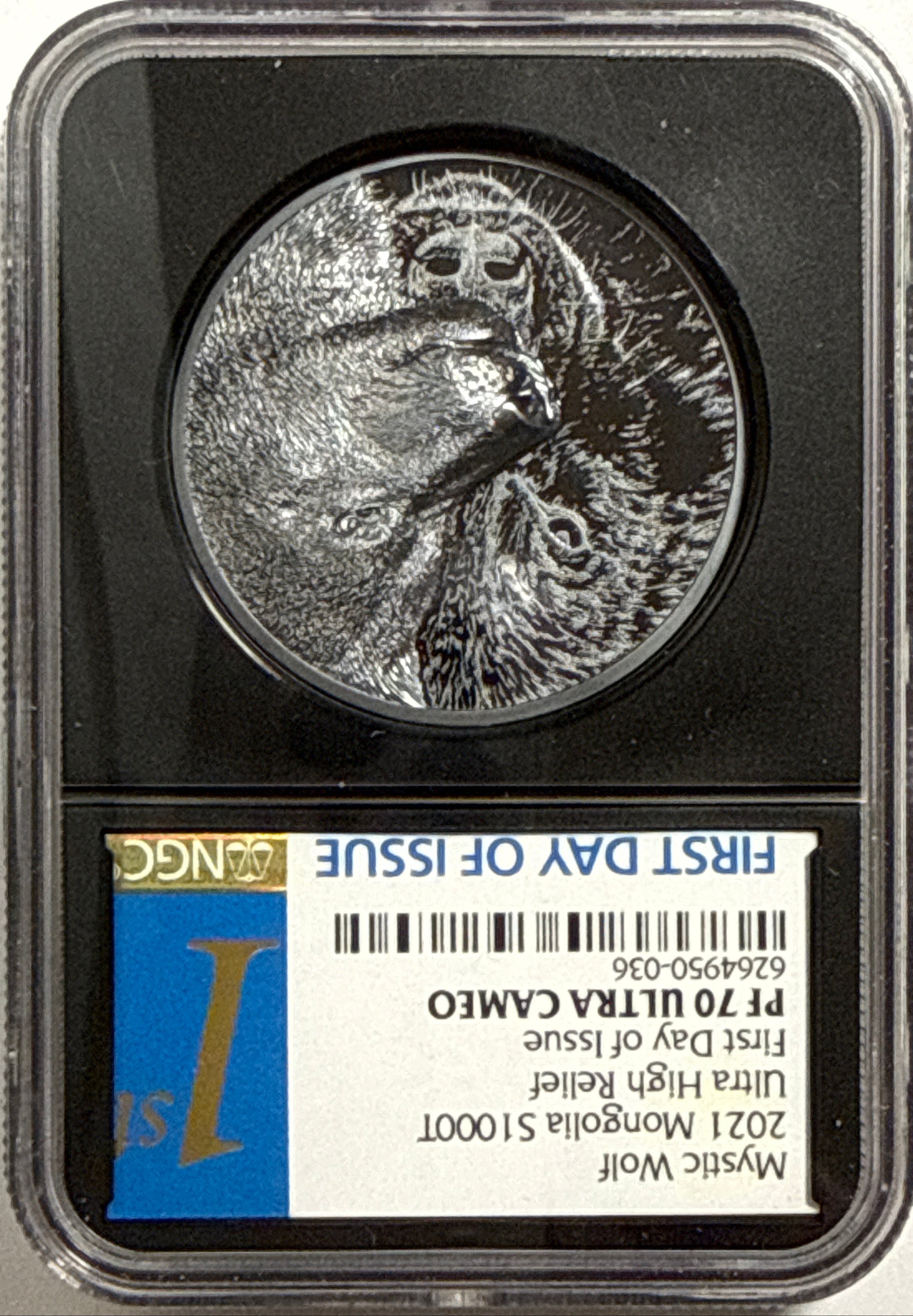 2021 Mongolia Silver Mystic Wolf 500T/1000T/2000T NGC 3-Coin Box Set Ultra High Relief FDI PF70 UCAM