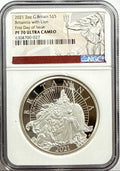 2021 2oz G. Britain £5 Britannia Lion NGC FDI PF70 UCAM