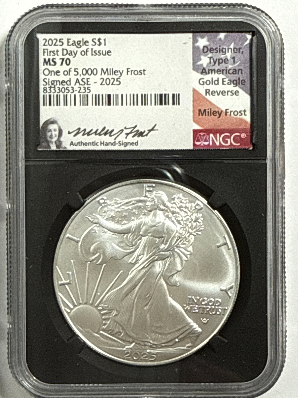 2025 American Silver Eagle 5-Coin Box Set NGC/PCGS FDOI MS70 NMercanti/Gaudioso/Ryder/Frost/Damstra