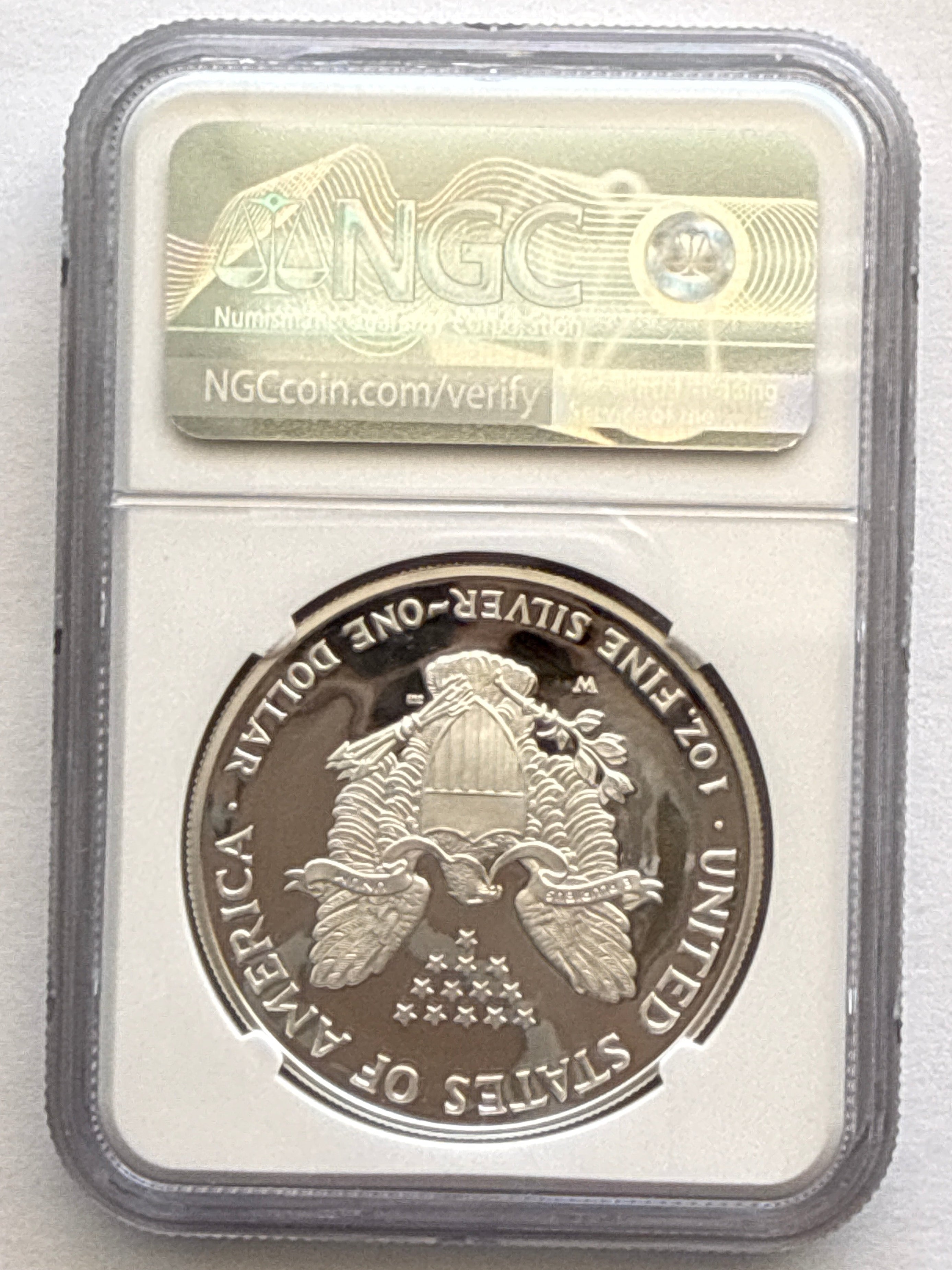 2007-W American Silver Eagle NGC 1 oz PF70 UCAM  J. M. Mercanti hand signed Art Label