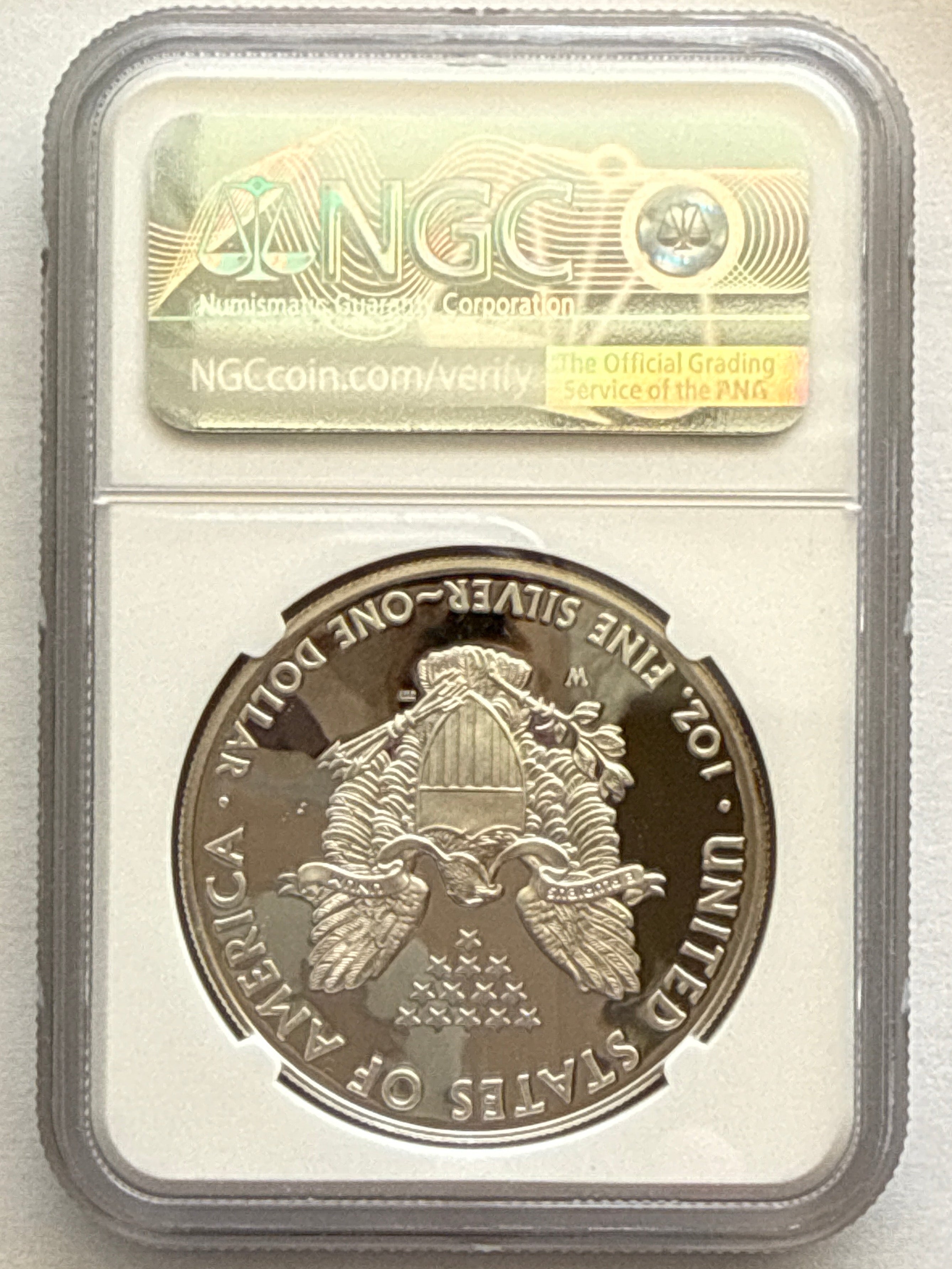 2013-W American Silver Eagle NGC 1 oz PF70 UCAM  J. M. Mercanti hand signed pop #10 Art Label