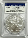 2019-W Burnished American Silver Eagle PCGS SP70 First Strtike WP Label
