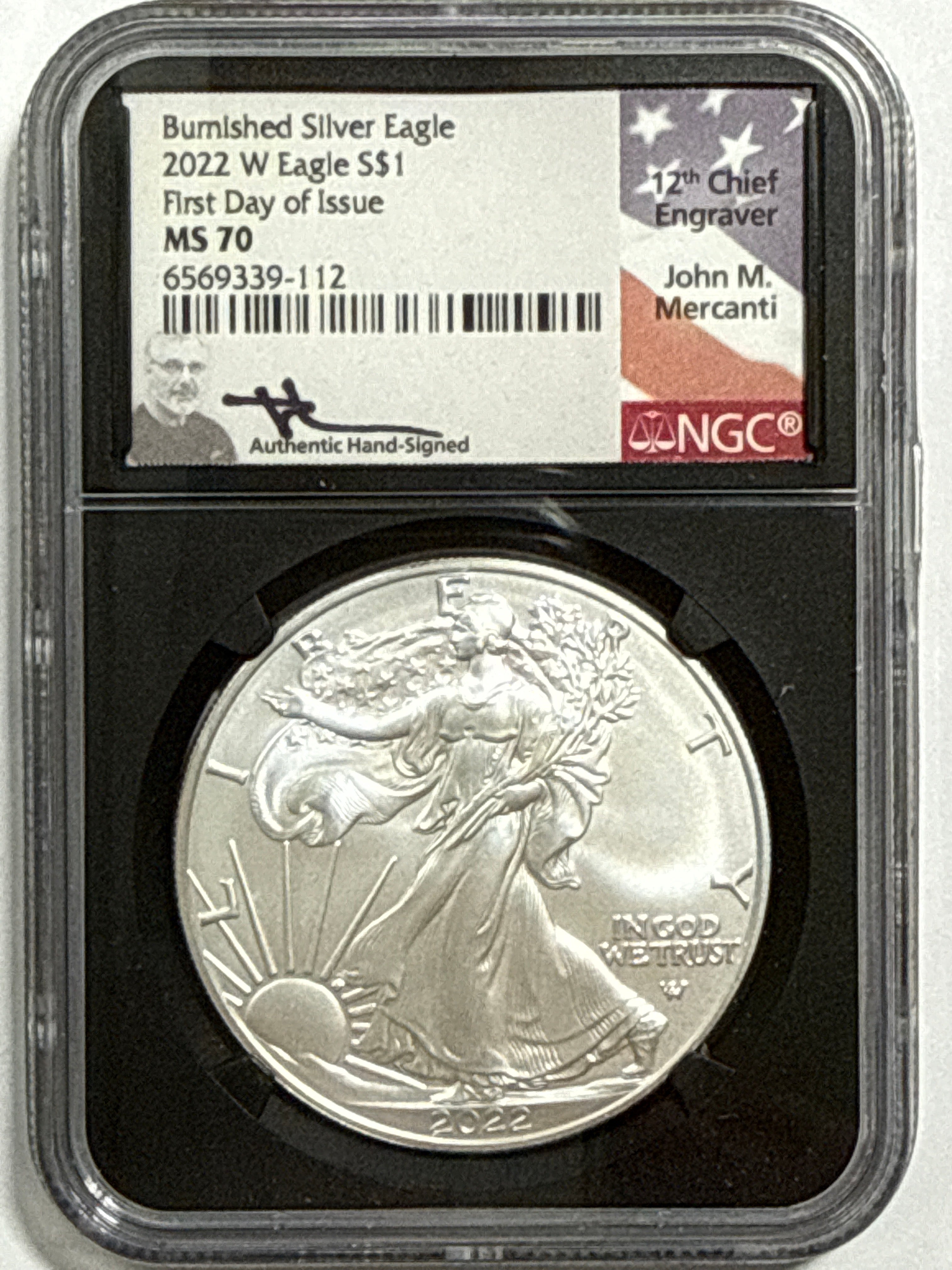 2022-W Burnished American Silver Eagle 5-Coin Box Set NGC MS70 FDOI Mercanti/Gaudioso/Ryder/Jones/Damstra