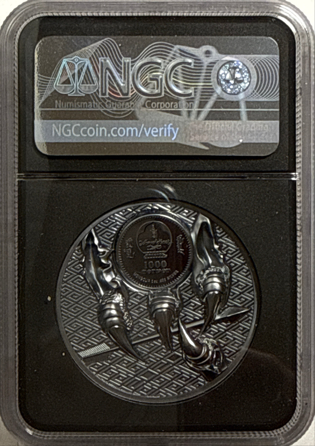 2020 Mongolia Silver Majestic Eagle S1000T NGC Ultra High Relief FDI PF70 UCAM Black Core