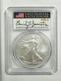 2022-W Burnished American Silver Eagle PCGS SP70 FDOI Emily Damstra