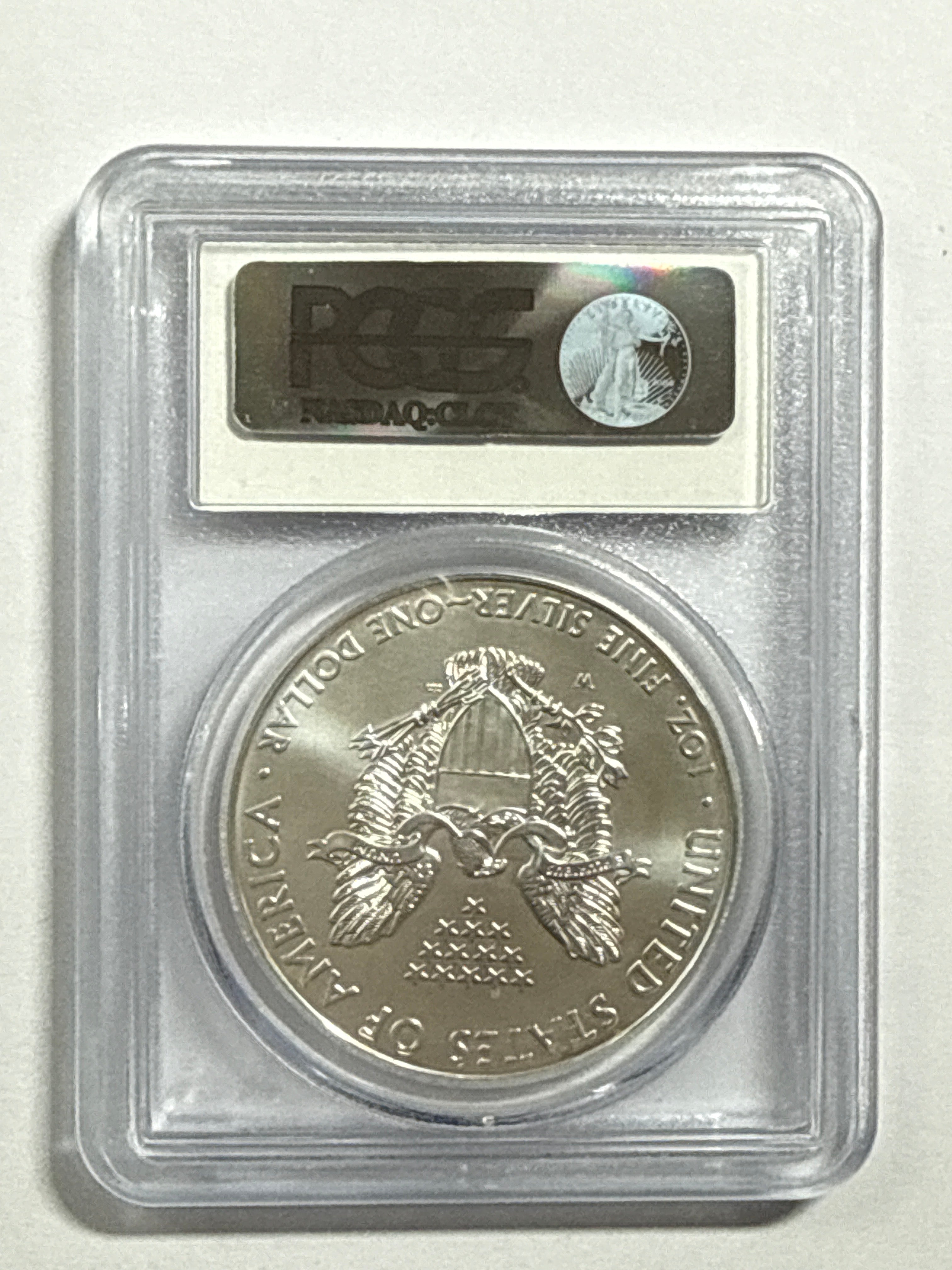 2011-W Burnished American Silver Eagle PCGS SP70 First strke West Point Label 25th Anniversary Set.