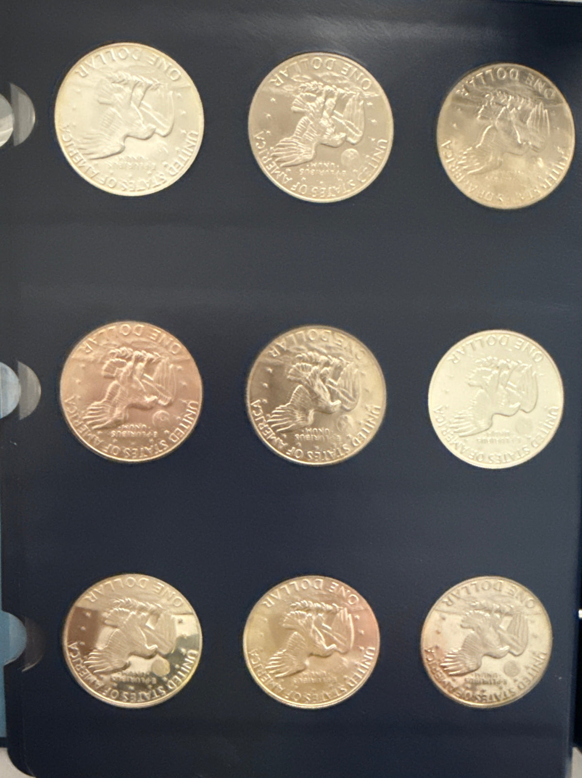 1971-1978-D,P,S American Eisenhower Silver and Silver Clad Dollars Complete 32-Coin Set in a Whittman Album 10 Coins 40% Silver