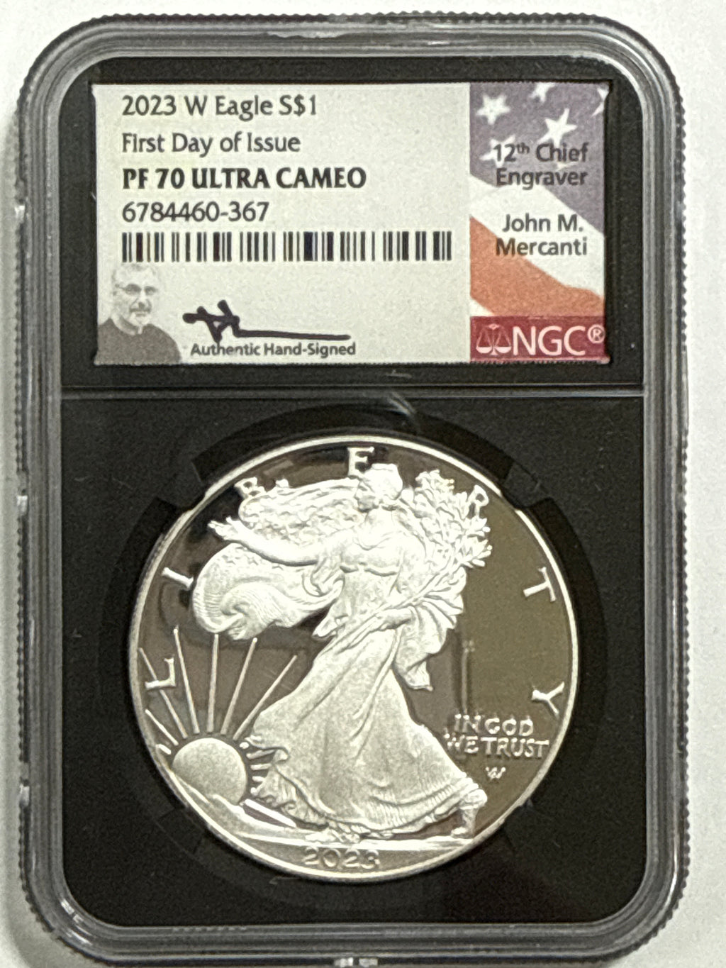 2023-W American Silver Eagle 5-Coin Box Set NGC/PCGS FDOI PF70 UCAM/PR70 DCAM Mercant/Gaudioso/Jones/Ryder/Damstra