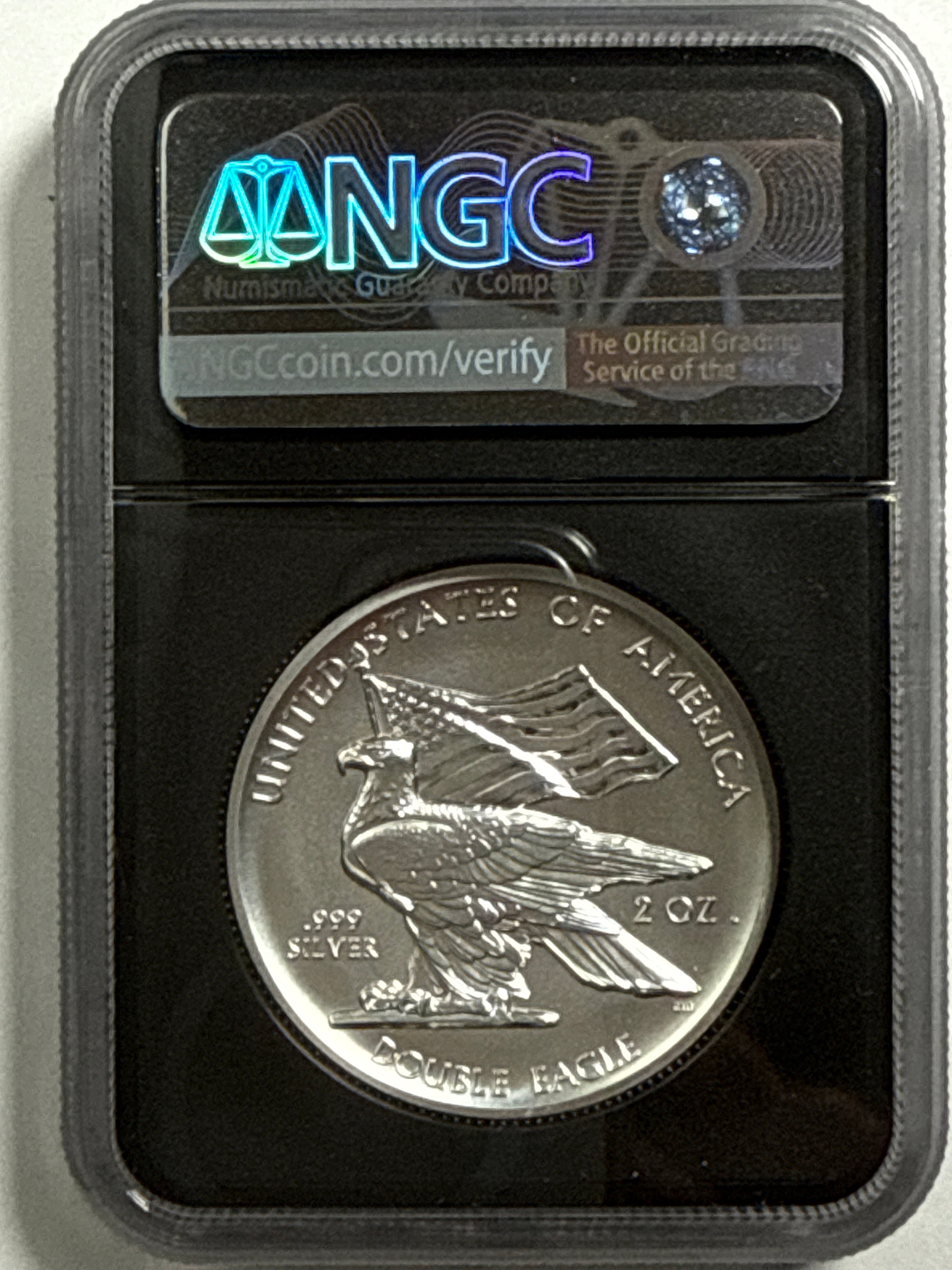 2022 American Silver Eagle 2 OZ High Relief Mercanti Double Eagle NGC FDOI Reverse PF70