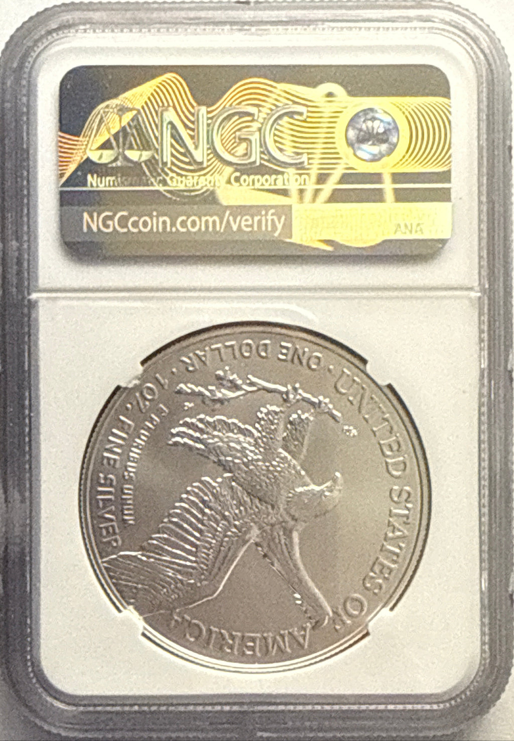 2021 American Silver Eagle $1 Eagle Landing T-2 NGC FDI MS70 Michael Gaudioso Hand-Signed.