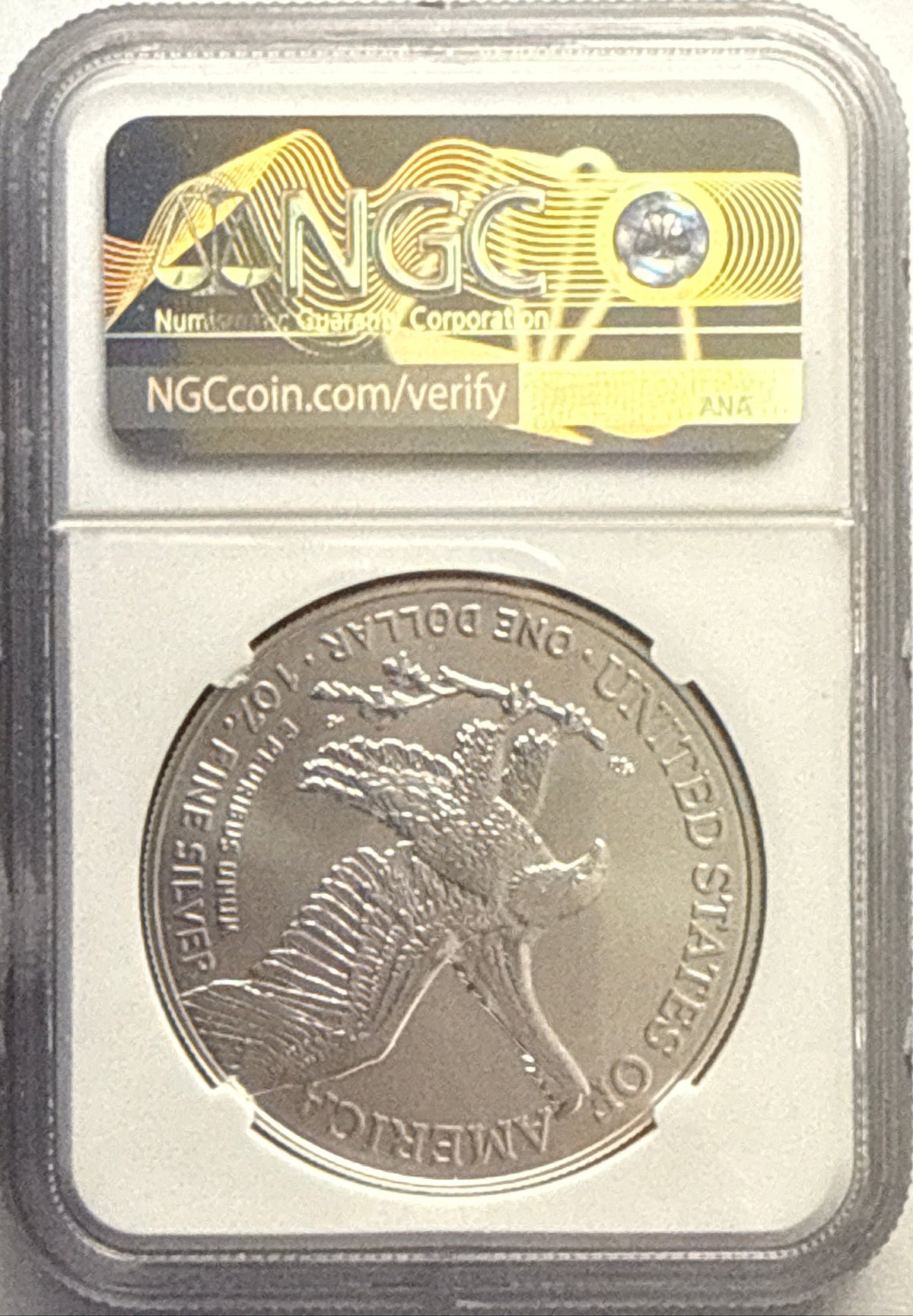 2021 American Silver Eagle $1 Eagle Landing T-2 NGC FDI MS70 Michael Gaudioso Hand-Signed.