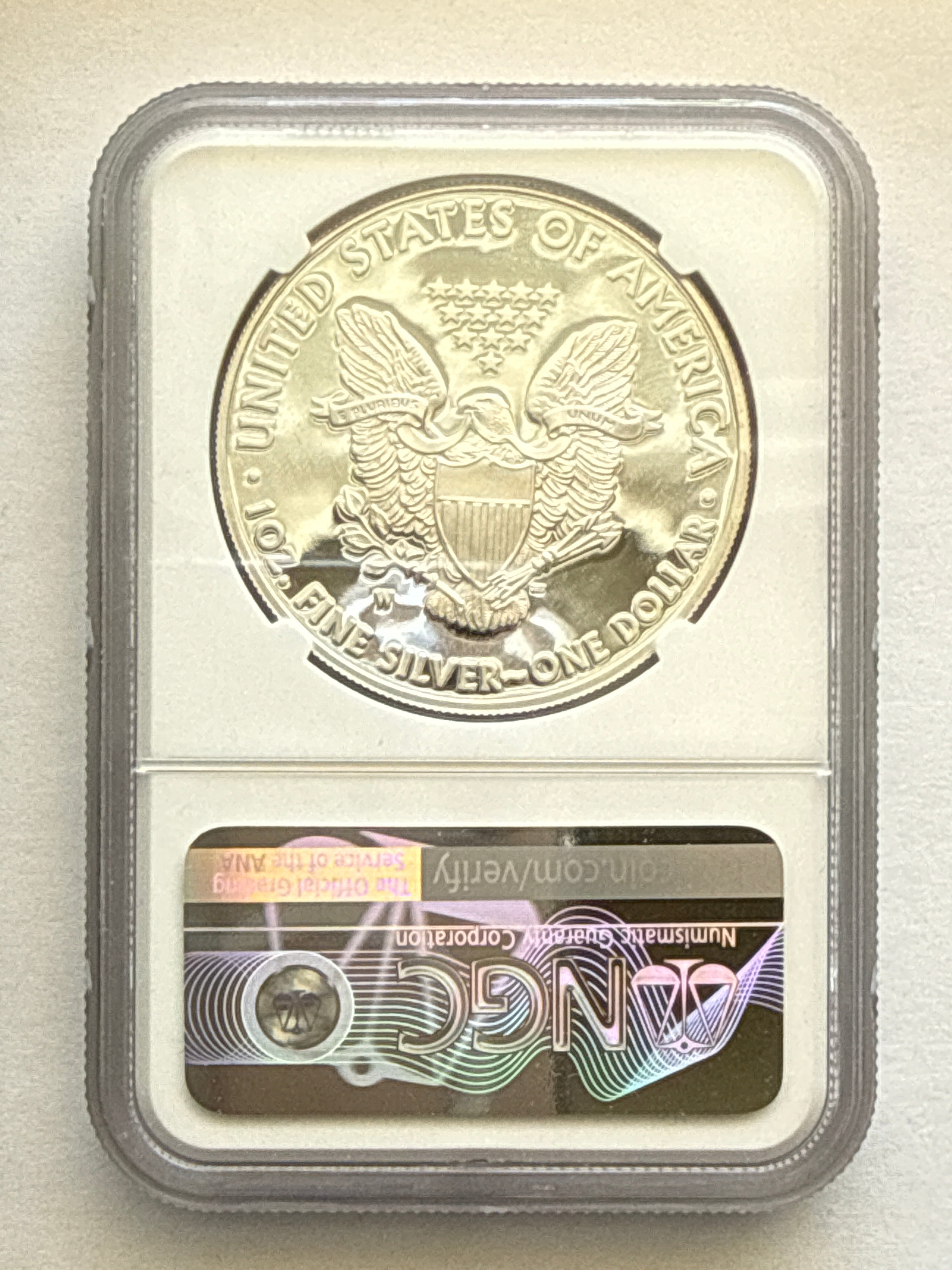 2014-W American Silver Eagle NGC 1 oz PF70 UCAM  J. M. Mercanti hand signed Art Label