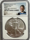 2016-W Burnished American Silver Eagle NGC MS70 LE 30 Anniversary Reagan Label