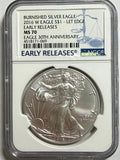 2016-W Burnished American Silver Eagle NGC MS70 Early Release 30 Anniversary