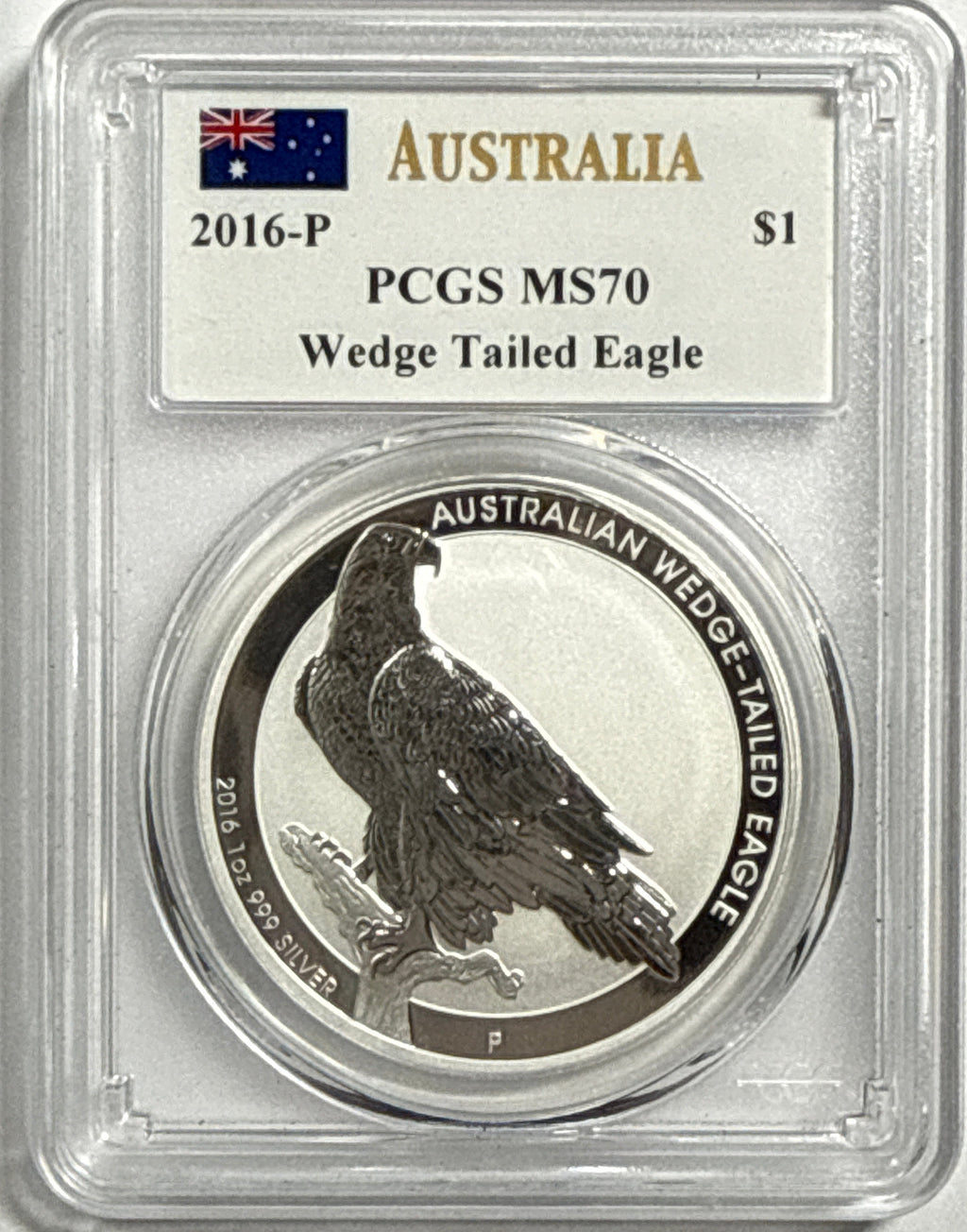 2016-P Australia $1 Silver Wedge-Tailed Eagle PCGS MS70 Mercanti
