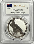 2016-P Australia $1 Silver Wedge-Tailed Eagle PCGS MS70 Mercanti