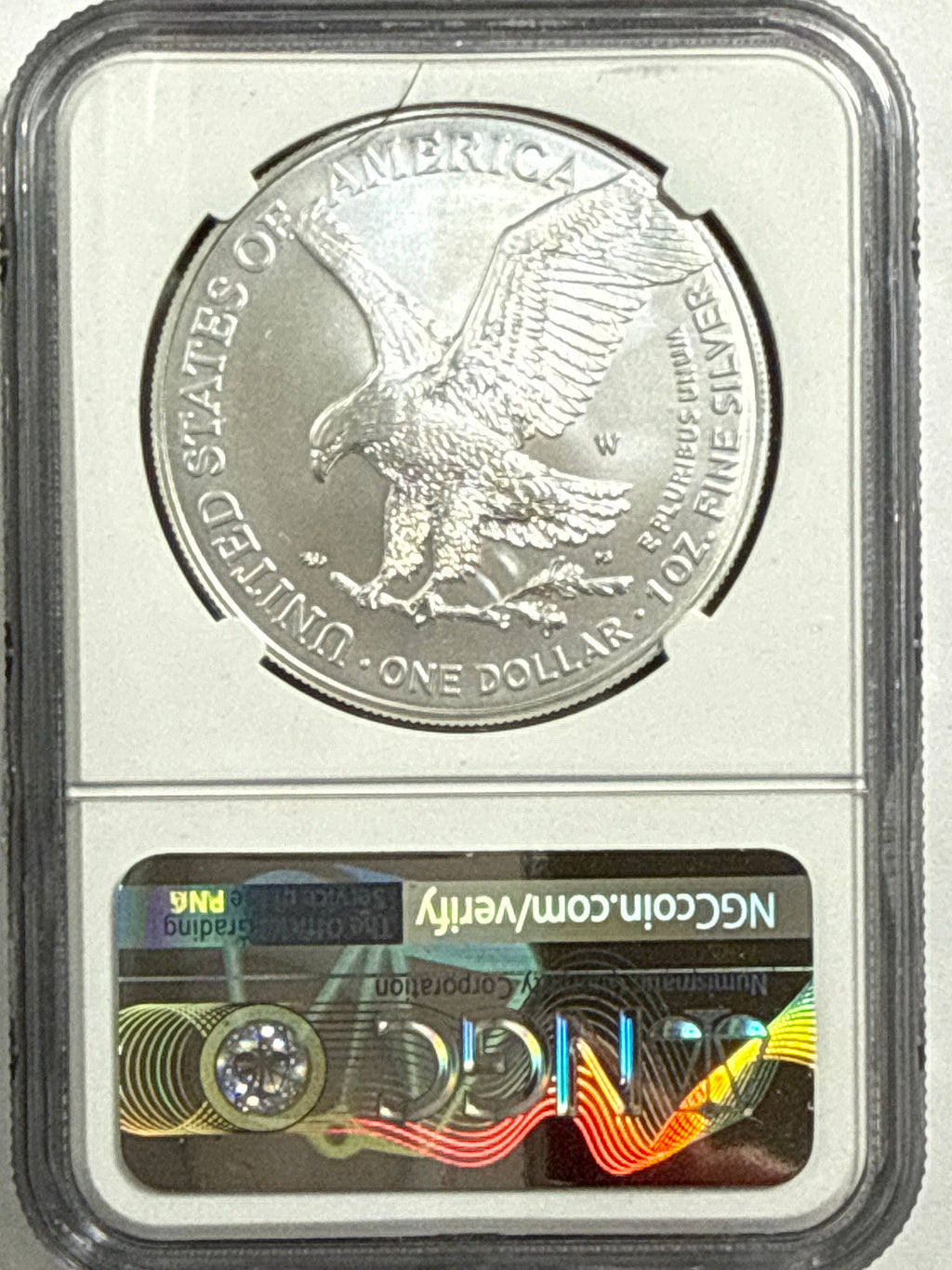 2022-W Burnished American Silver Eagle NGC MS70 FDOI  Michael Gaudioso Hand Signed