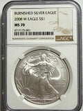 2008-W Burnished American Silver Eagle NGC MS70 Brown Label