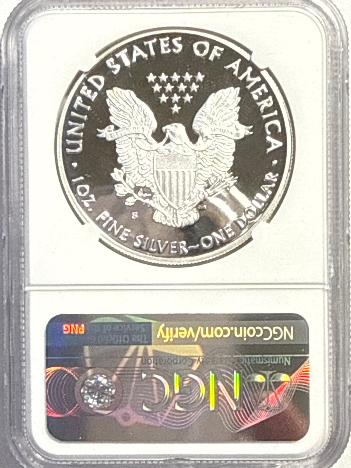 2018-S American Silver Eagle $1 NGC First Day-Washington. PF70 UCAM Mike Castle Hand-Signed.