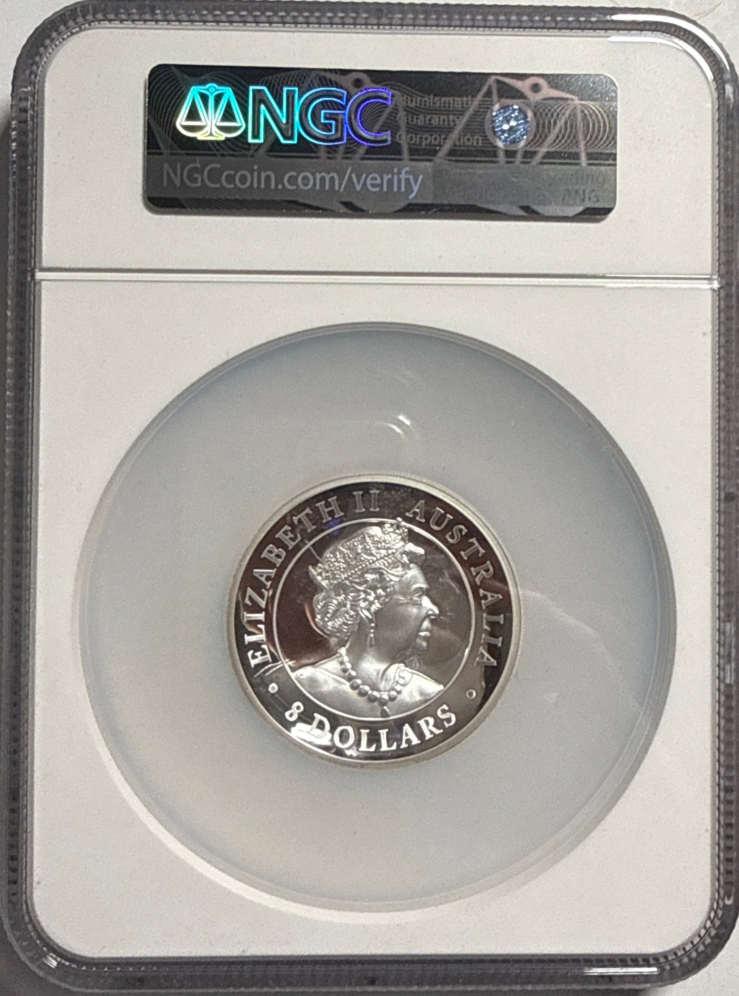 2020P Australia 5 oz $8 Silver Wedge-Tailed Eagle-Incluse NGC High Relief-Incluse PF70 UCAM  Mercanti