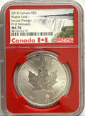 2018 Canada $5 Silver Maple Leaf -Incluse Design NGC ER MS70