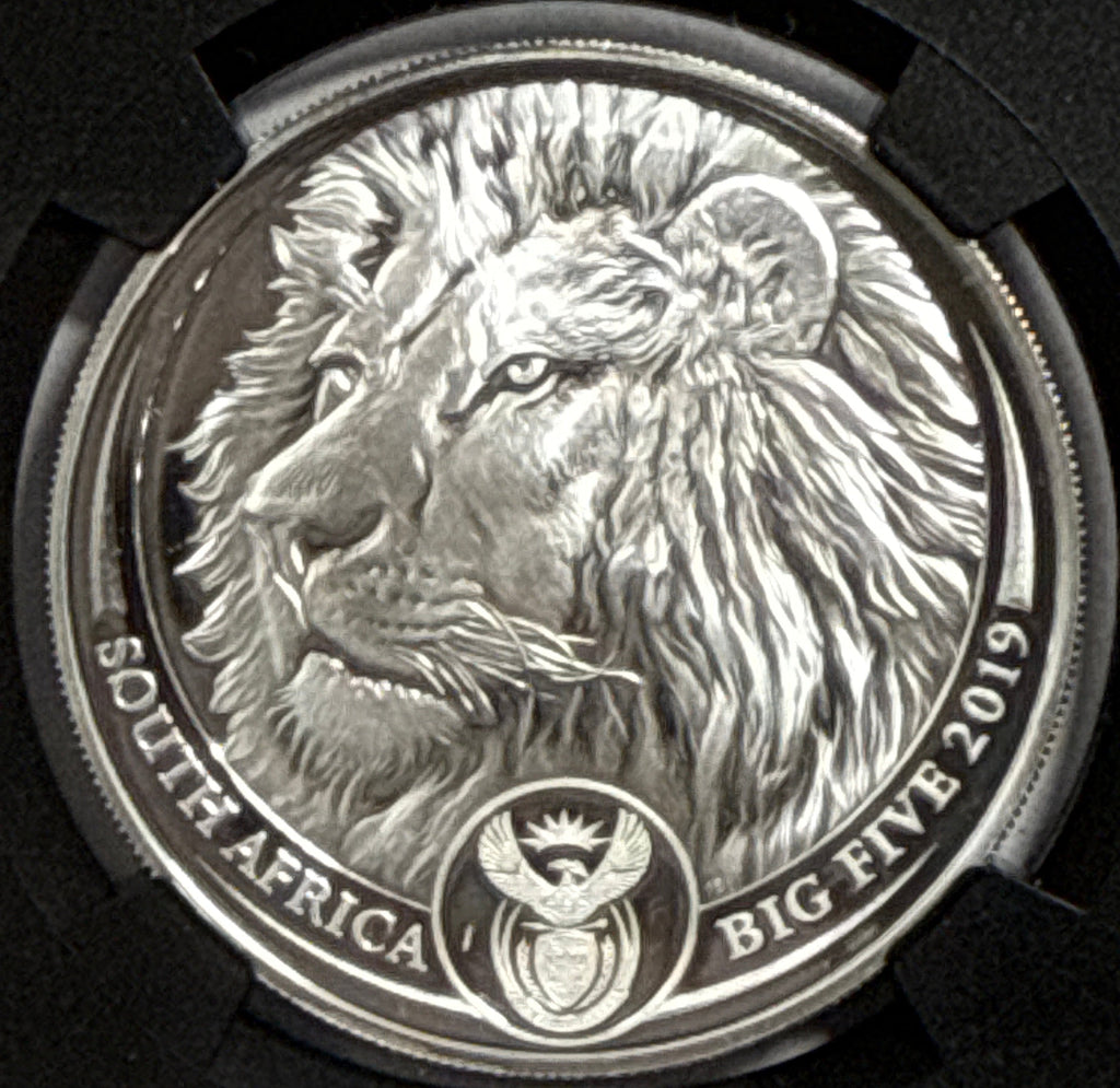 2019/2020/2021/ South Africa NGC FDI PF70 UCAM S5R Big 5 Elephant/Lion/Rhino/Spotted Leopard/Buffalo Tumi Tsehio signed