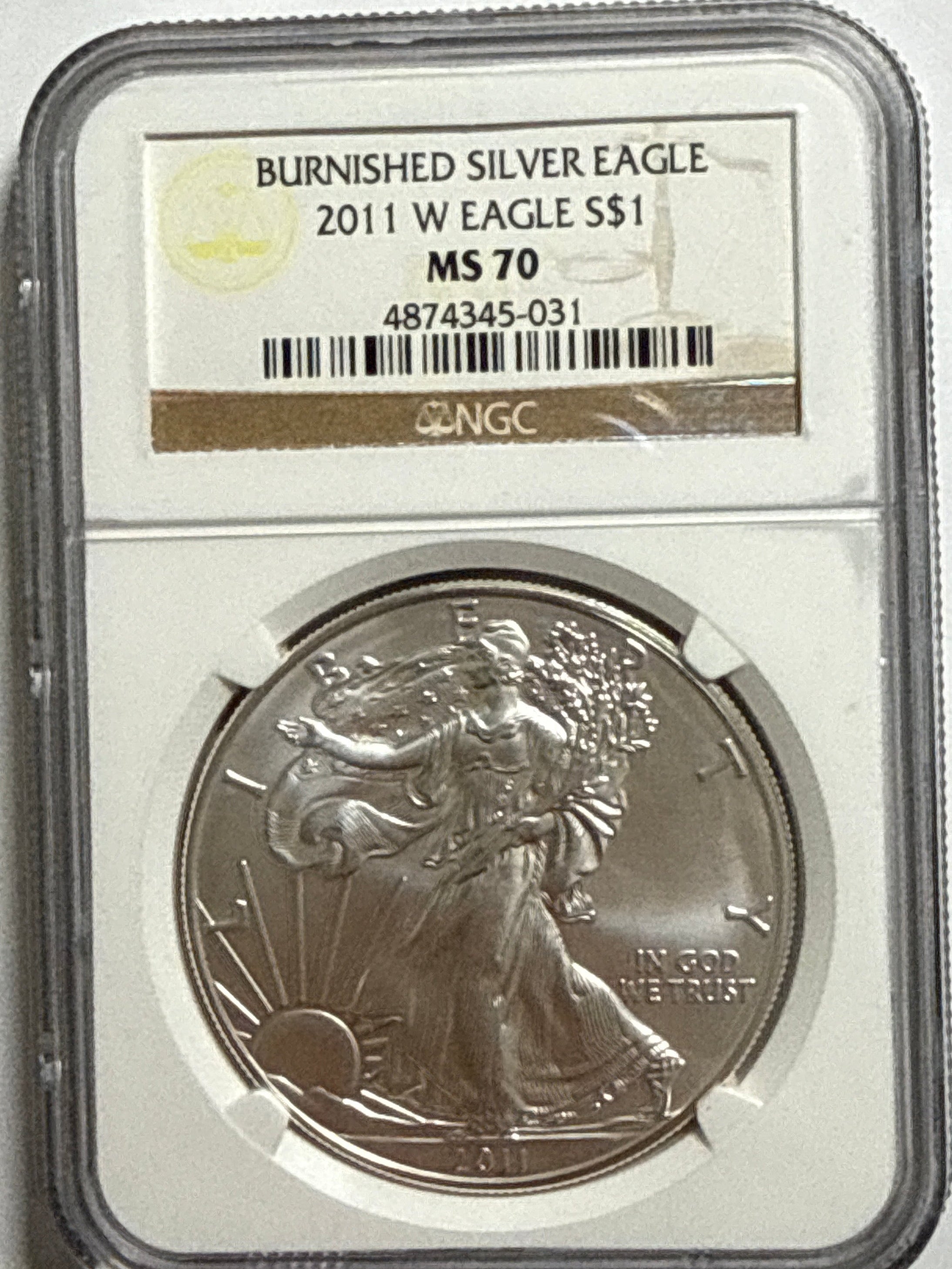 2011-W Burnished American Silver Eagle NGC MS70