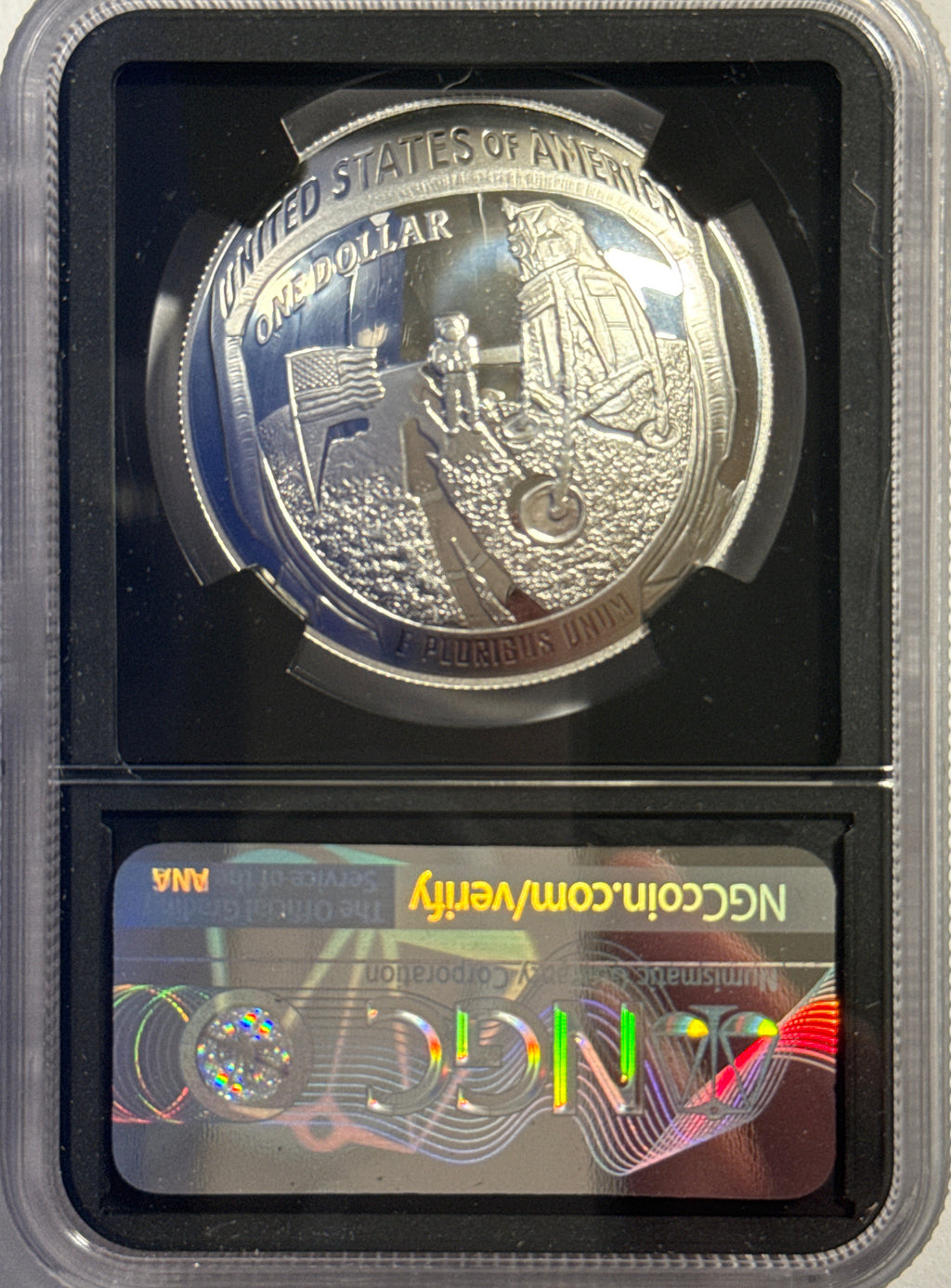 Vintage Vault: 2019 Apollo 11 Silver D/S/P 50C/$1 FDI MS70/PF70 UCAM NGC: Gold W $5 FDI MS70/PF70 UCAM NGC Charlie Duke Hand-Signed