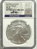 2022-W Burnished American Silver Eagle NGC MS70 FDOI  Michael Gaudioso Hand Signed