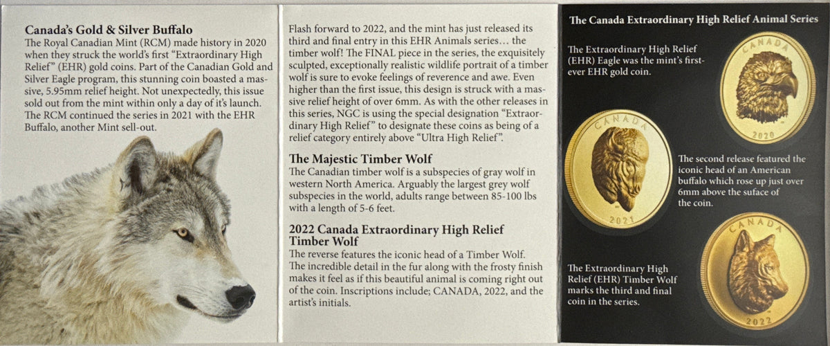 2022 Canada $25 Silver Timber Wolf Extraordinary High Relief NGC First Day of production PF70 UCAM Susan Taylor Hand Signed