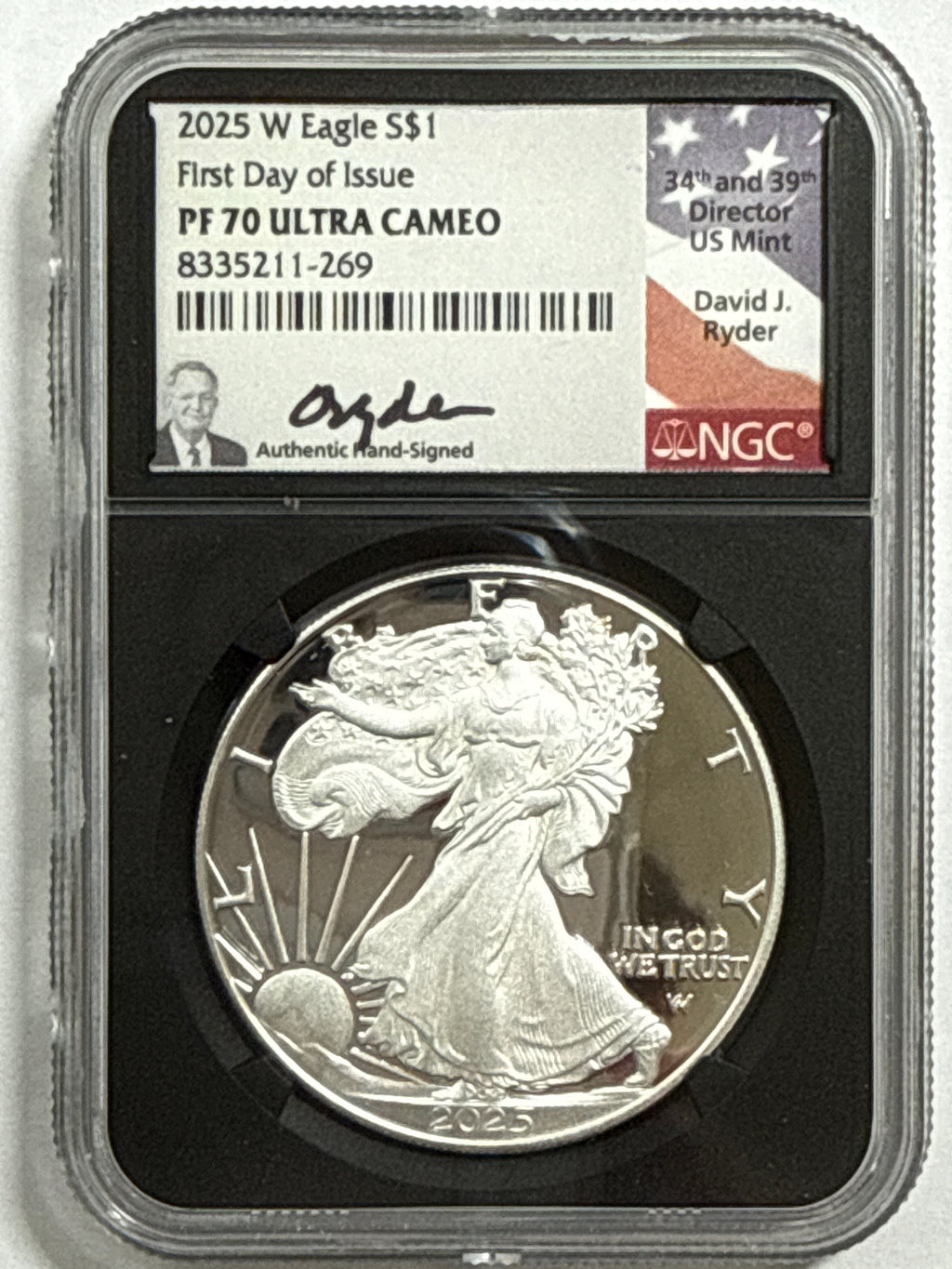 2025-W American Silver Eagle 6 Piece Set NGC PF70 UCAM FDOI FL Mercanti/Gaudioso/Ryder/Frost/Damstra/Trump