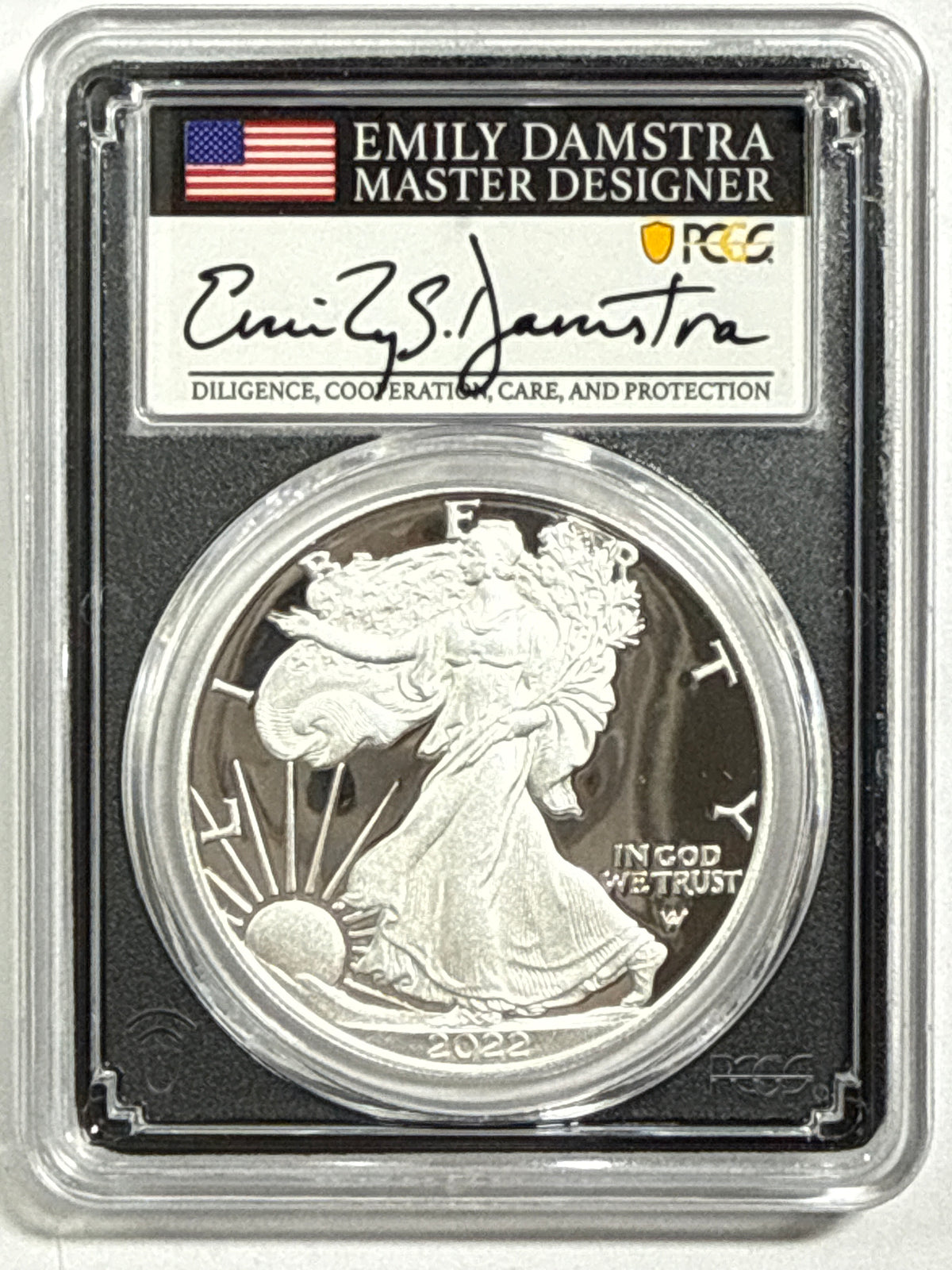 2022-W. American Silver Eagle 5-Coin Box Set NGC/PCGS FDOI PF70 UCAM/PR70 DCAM Mercanti/Jones/Gaudioso/Ryder/Damstra