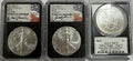 2021 American Silver Eagle 3 Piece Set T-2 NGC MS70 First Day of Production First 38 Boxes Gaudioso/Ryder/Damstra