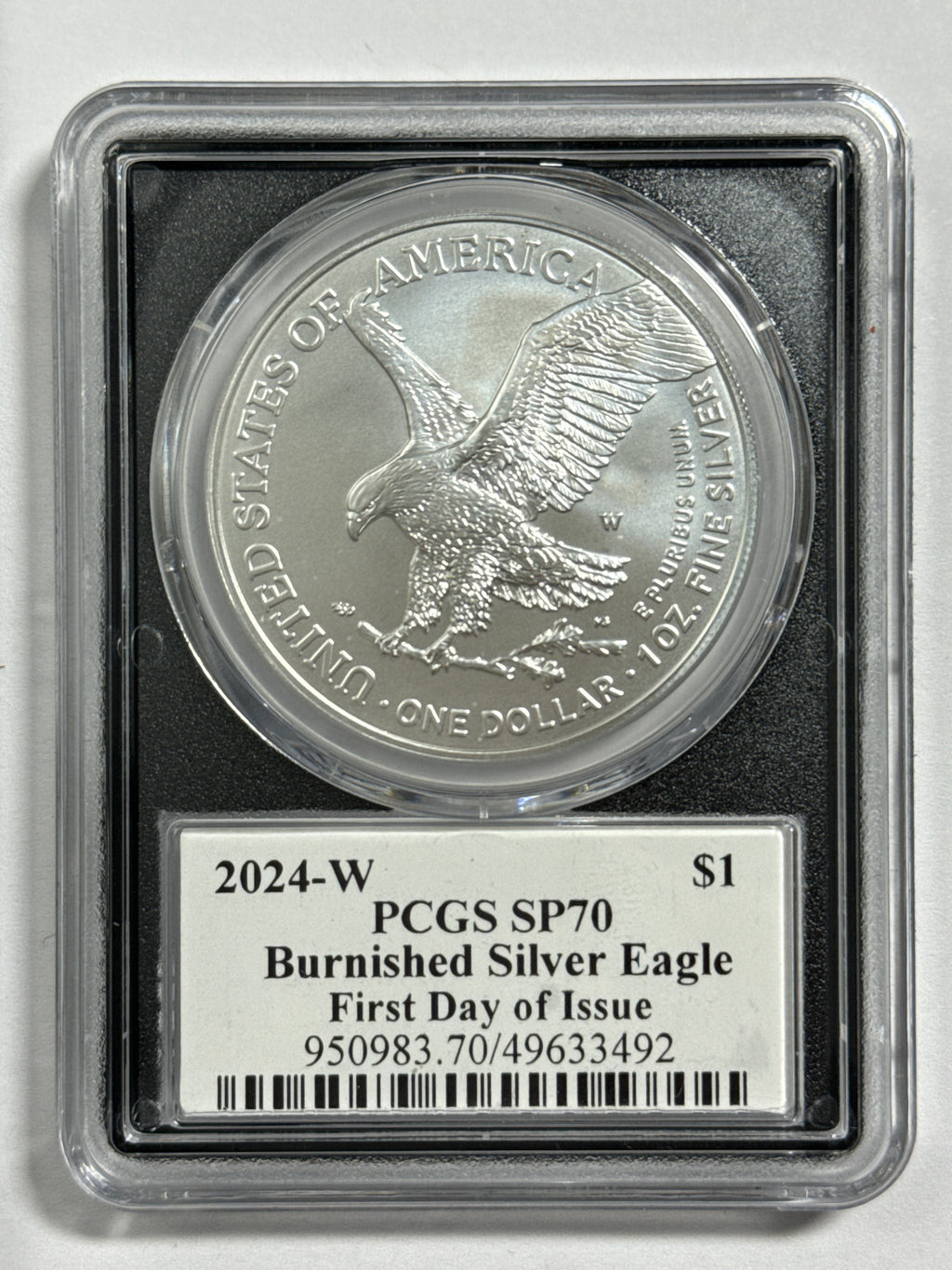 2024-W Burnished American Silver Eagle 5 Piece Set NGC/PCGS MS70/SP70 FDOI  Mercanti/Ryder/Jones/Gaudioso/Damstra with display box.