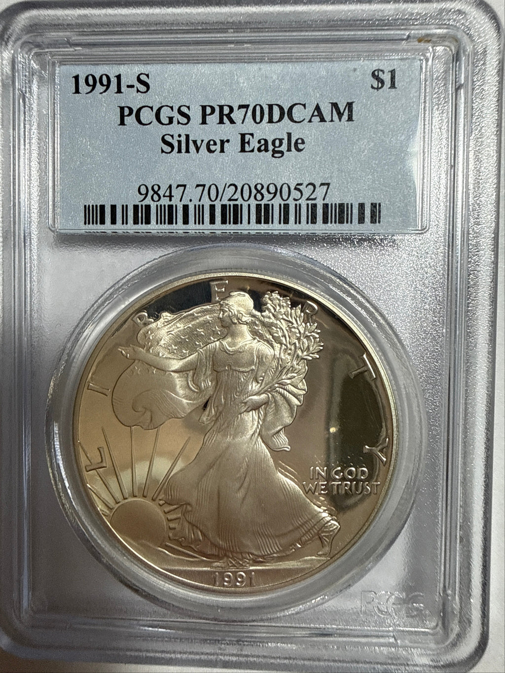1991-S American Silver Eagle PR70 DCAM PCGS